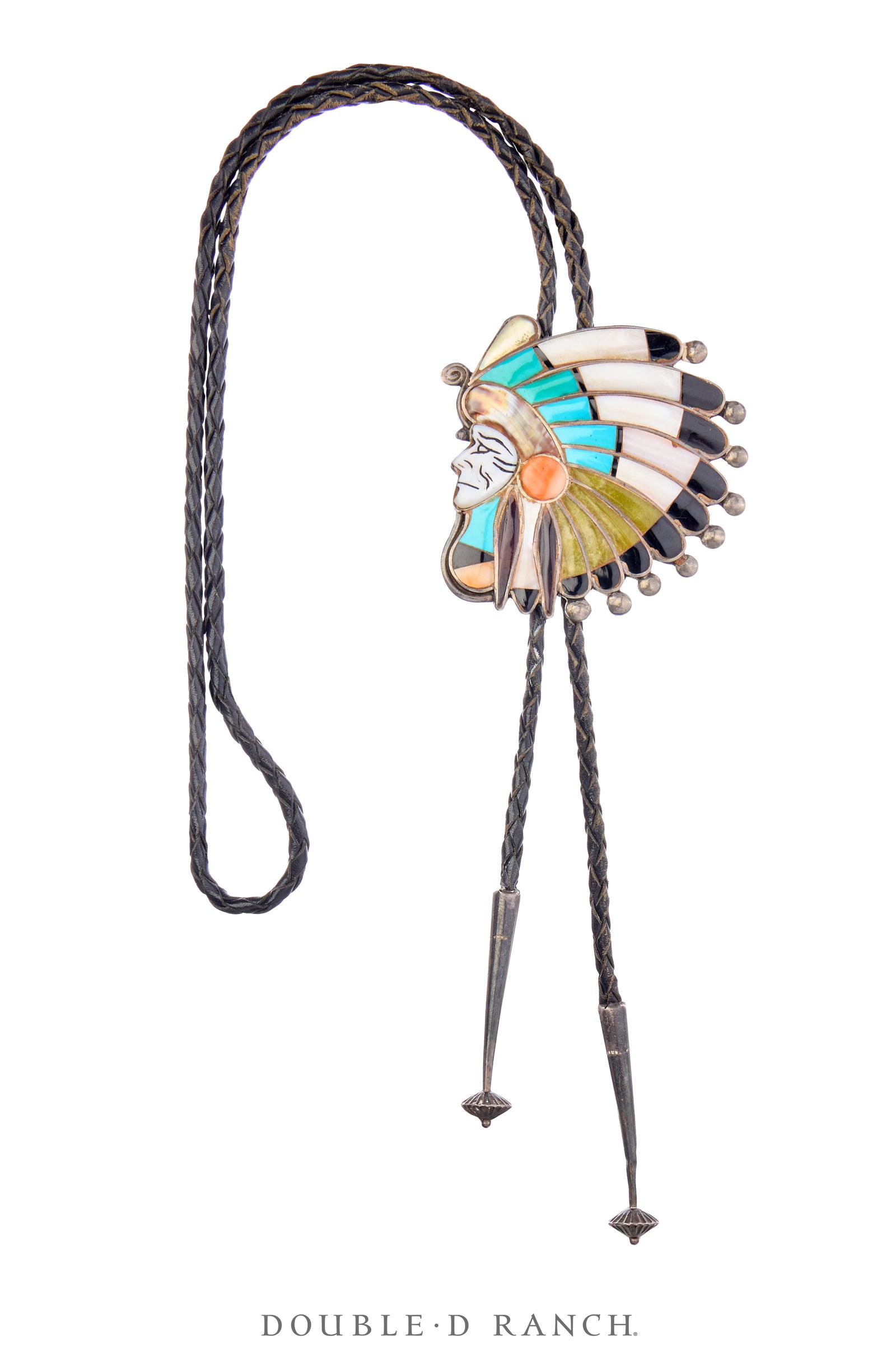 Bolo, Novelty, Channel Inlay, Comanche, Quam, Hallmark, Vintage, 3571