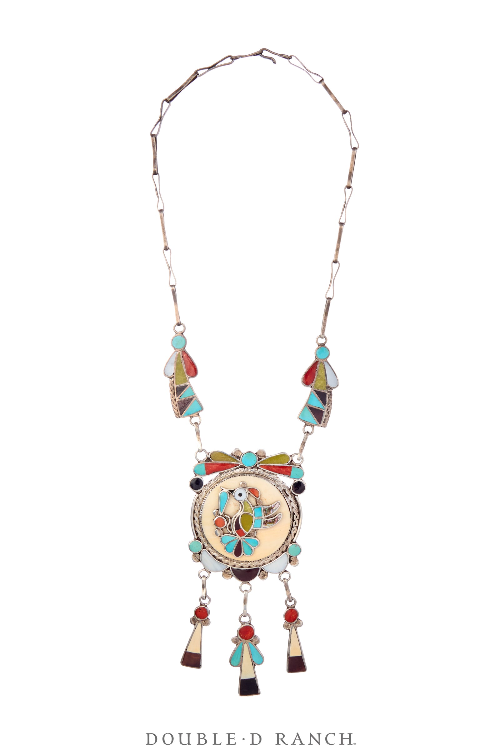 Necklace, Inlay, Mixed Stones, Hummingbird, Hallmark, Vintage, 3574