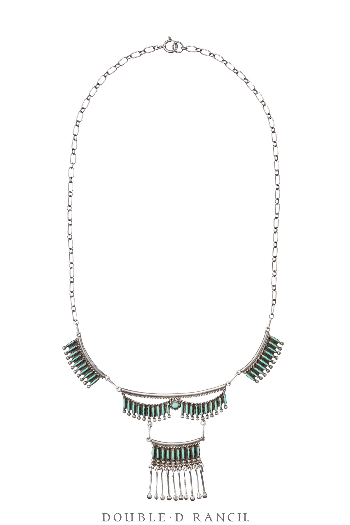 Necklace, Princess, Turquoise, Zuni Needlepoint, Vintage ‘70s, 3589