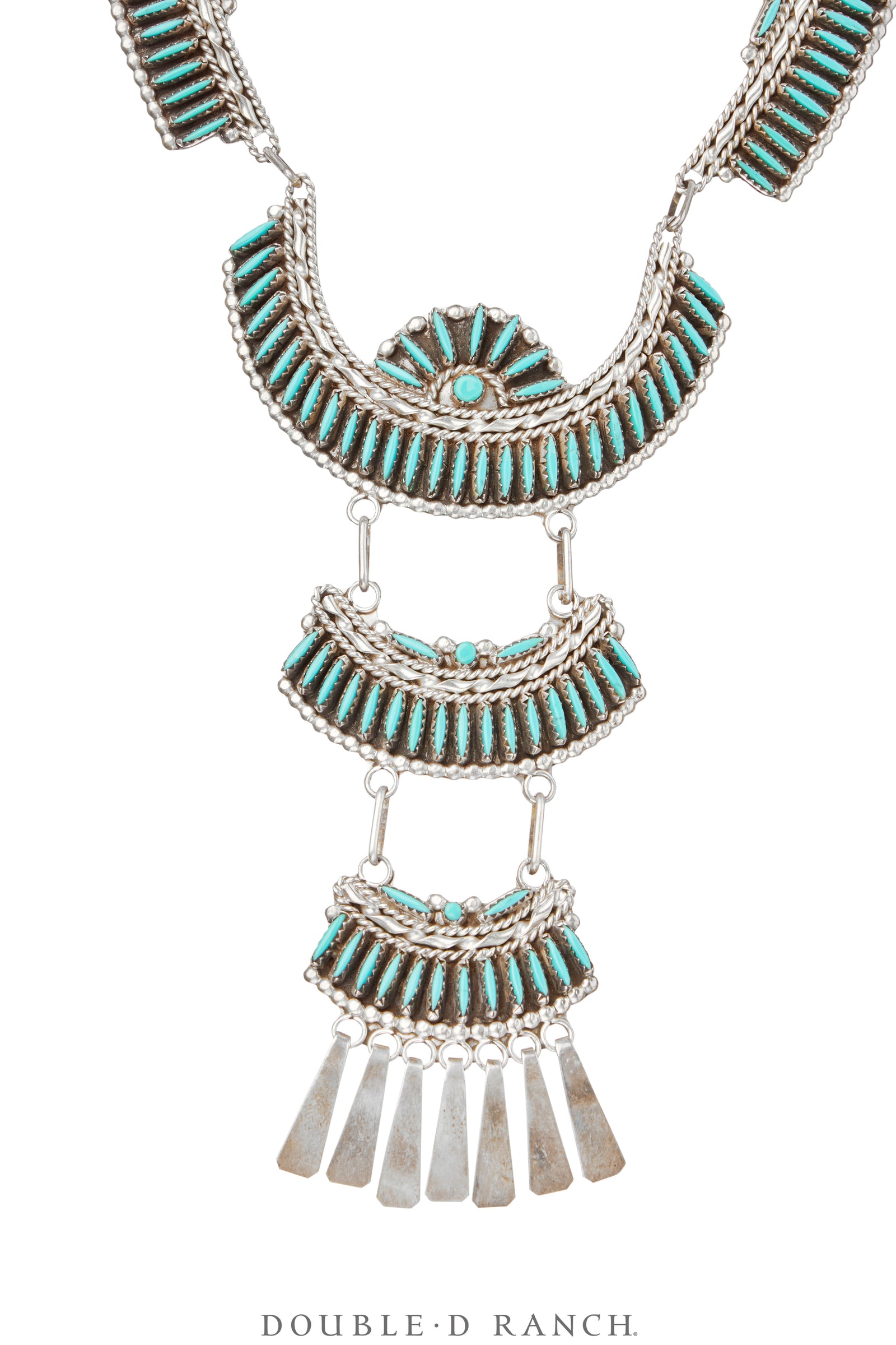 Necklace, Princess, Turquoise, Zuni Needlepoint, With Matching Earrings, Vintage, 3590