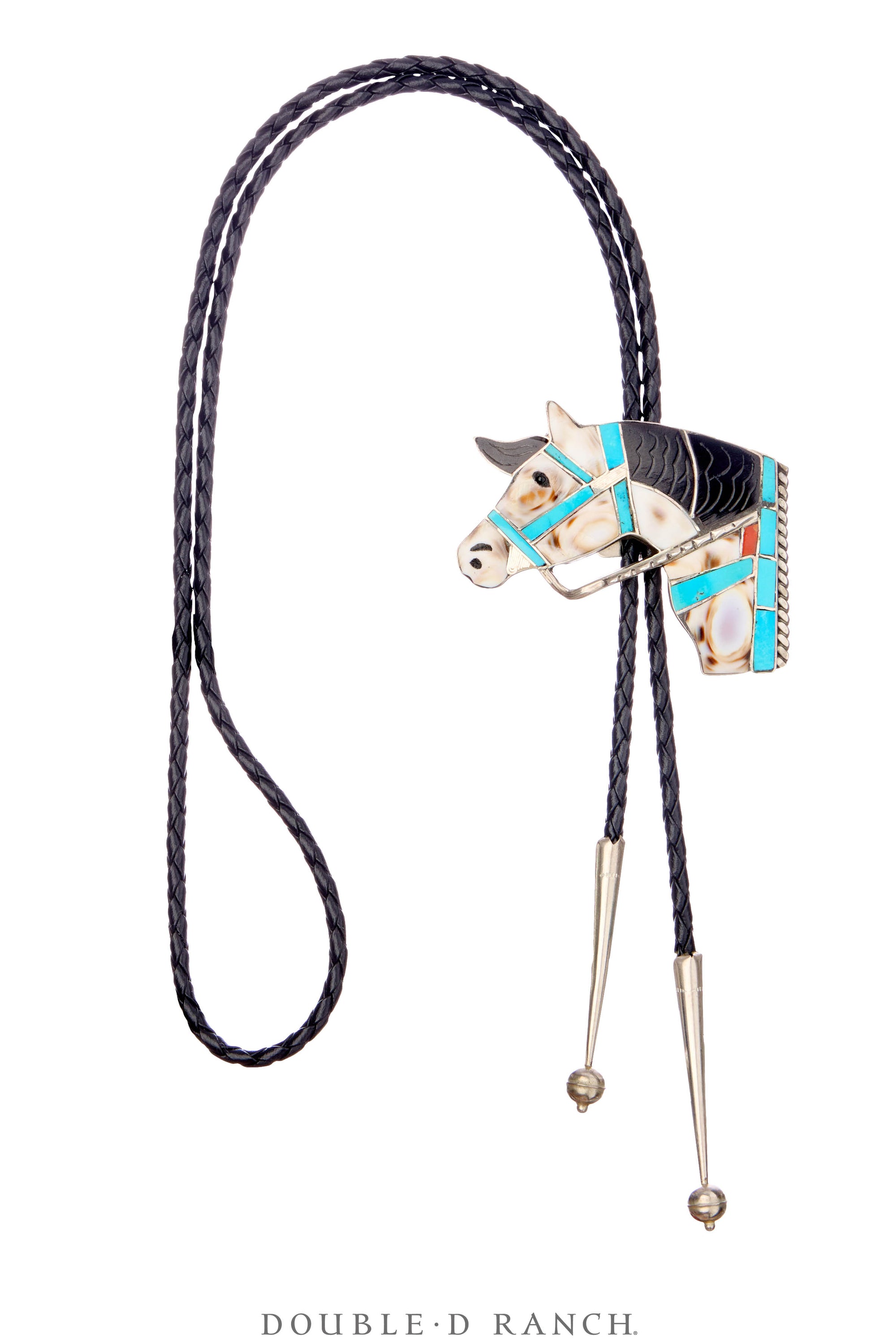 Bolo, Inlay, Horse Profile, Appaloosa,  Zuni, Hallmark, Vintage, 3635