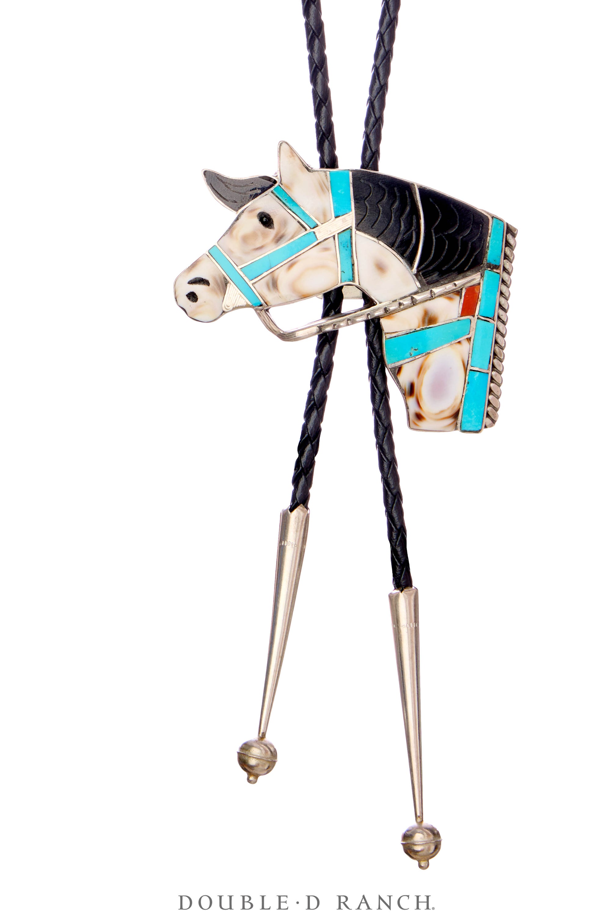 Bolo, Inlay, Horse Profile, Appaloosa,  Zuni, Hallmark, Vintage, 3635
