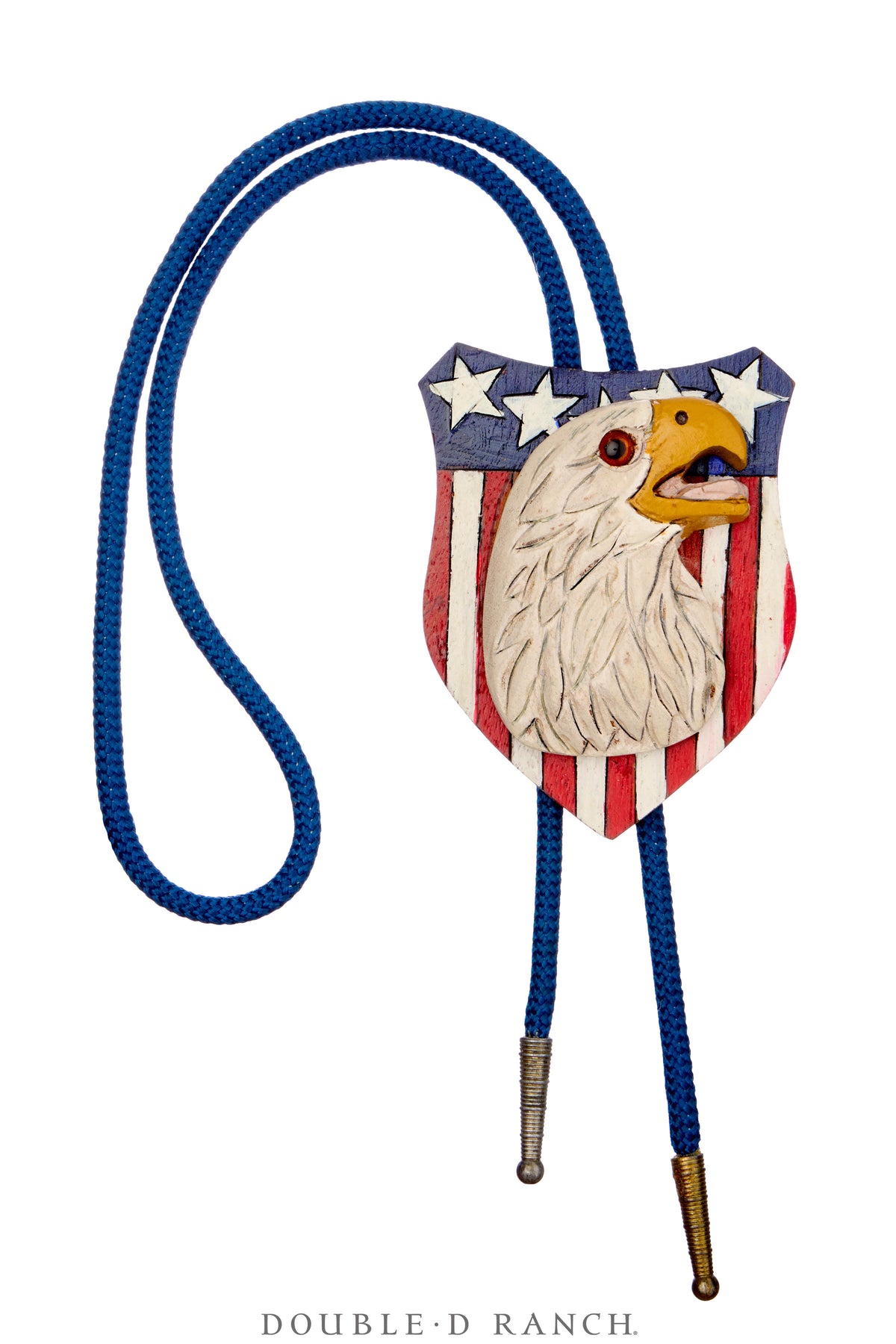 Bolo, Wood, Eagle On Patriotic Shield, Vintage, 3636