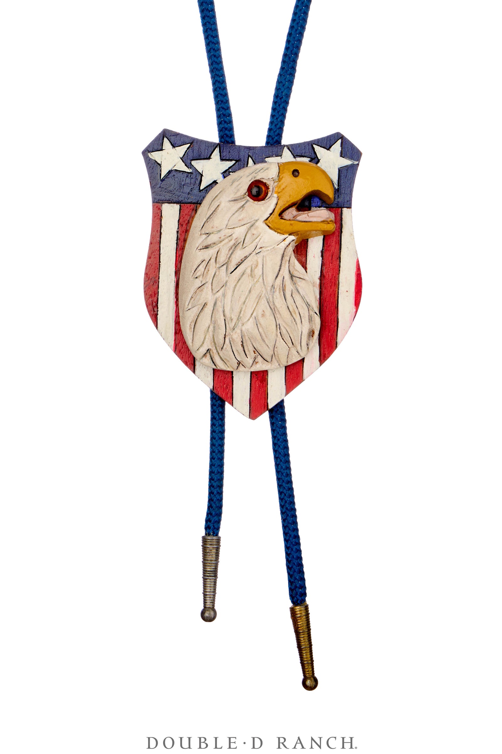 Bolo, Wood, Eagle On Patriotic Shield, Vintage, 3636