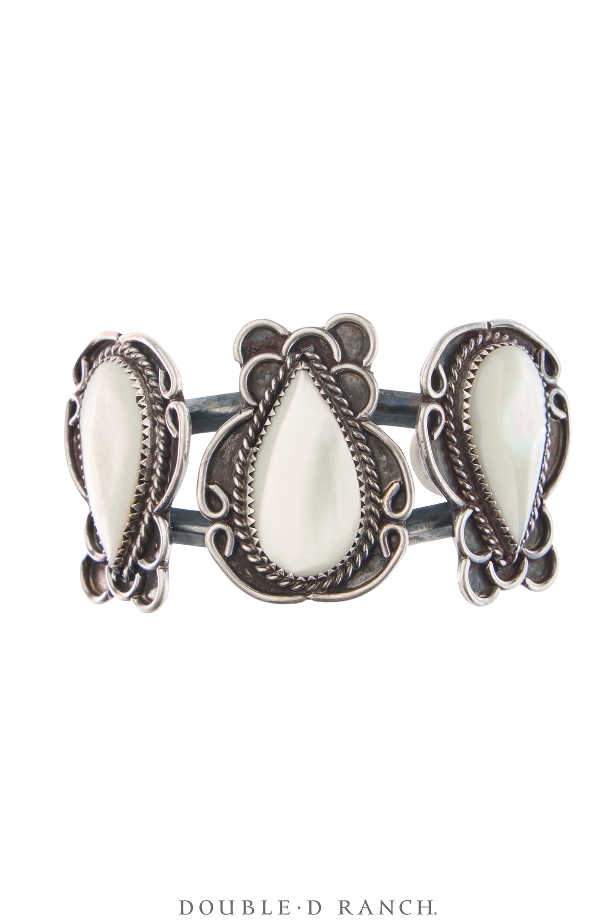 Necklace, Squash Blossom, Mother of Pearl, Matching Set of Earrings, Cuff, & Ring, Vintage Estate, 3700