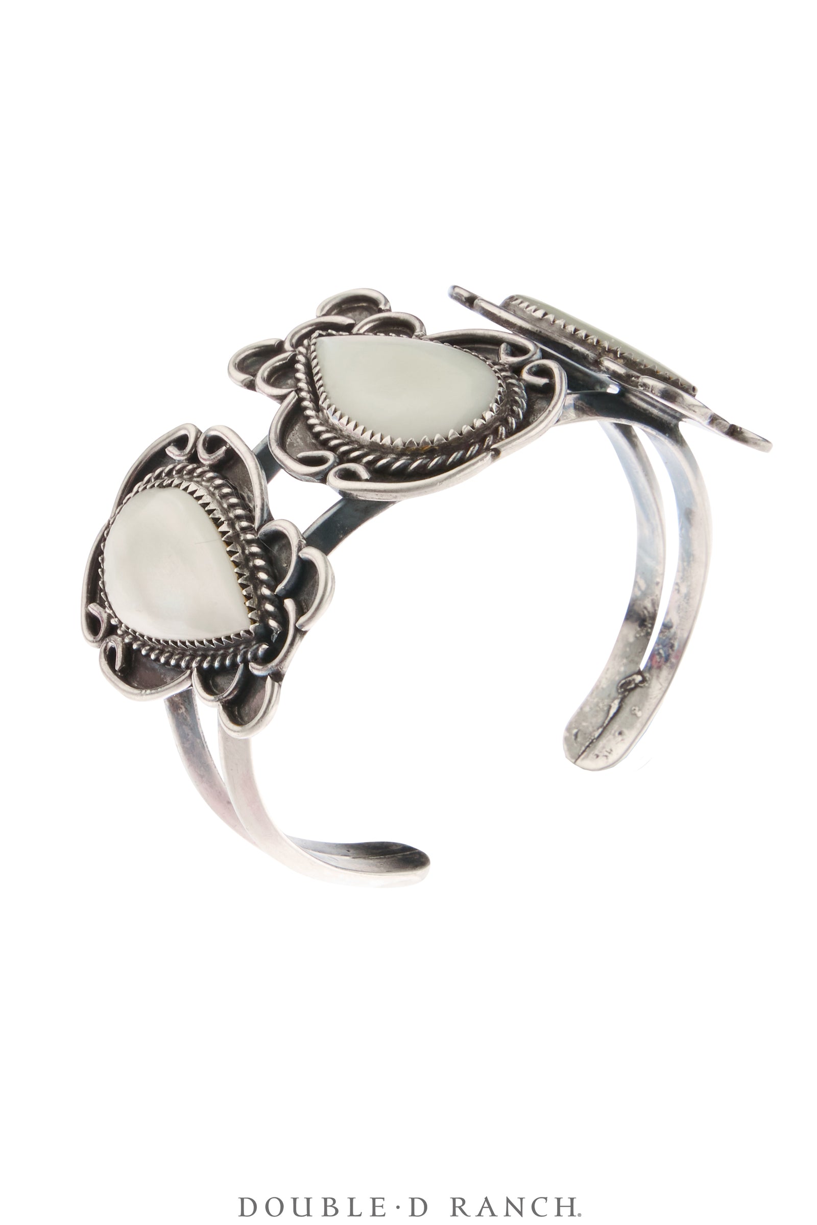 Necklace, Squash Blossom, Mother of Pearl, Matching Set of Earrings, Cuff, & Ring, Vintage Estate, 3700