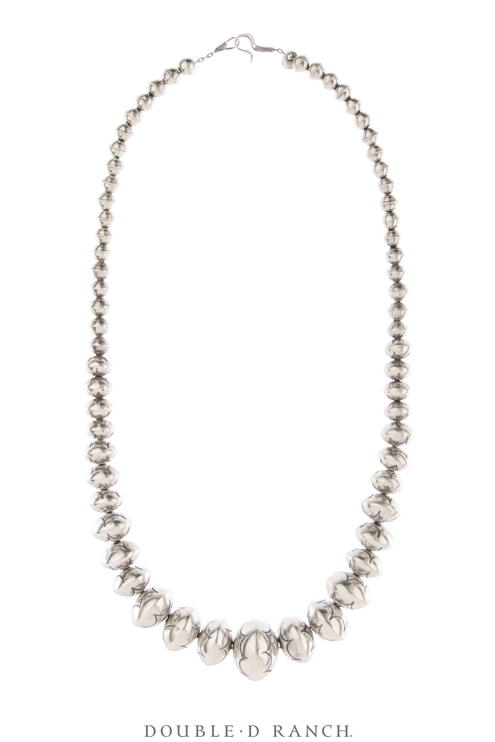 Necklace, Desert Pearls, Graduated & Stamped, Leo G. Harvey Hallmark, Vintage 22", 3743