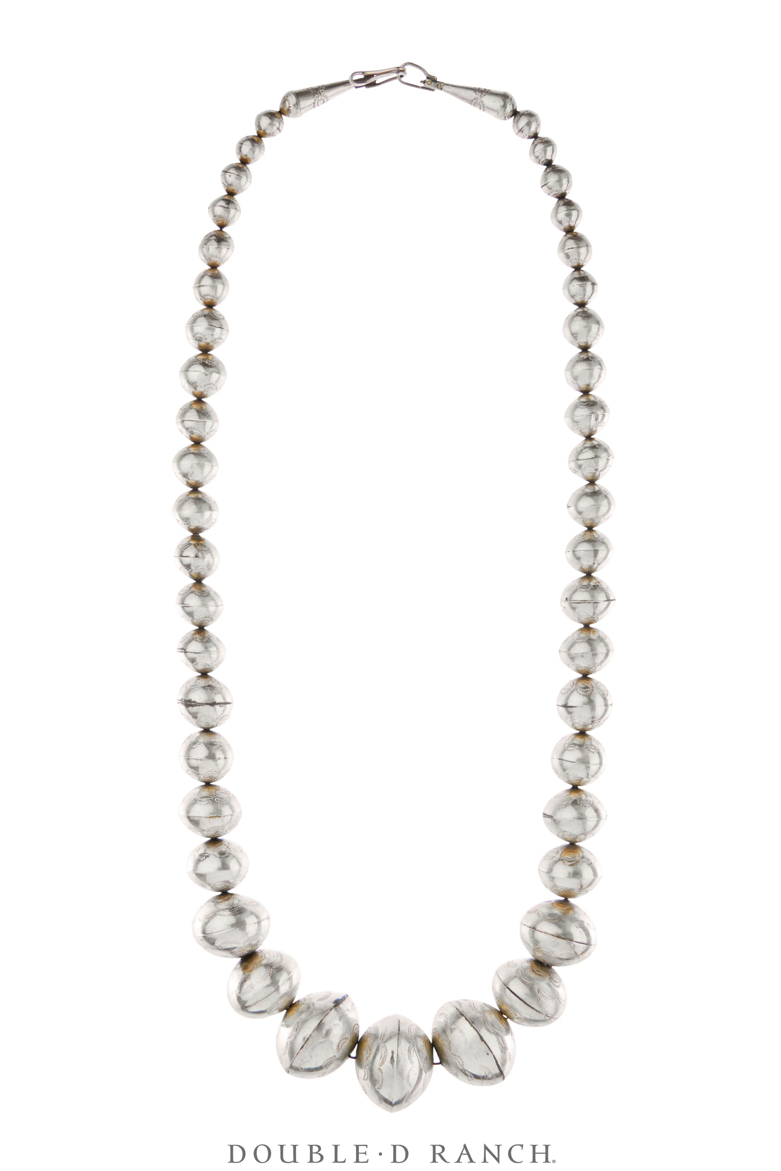 Necklace, Desert Pearls, Sterling Silver, Stamped, Graduated, Vintage 31", 3744