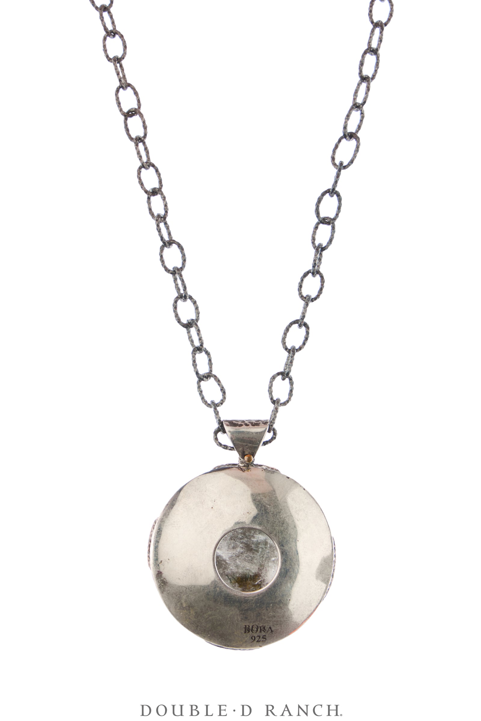 Necklace, Pendant, Lodolite, Hammered Bronze, Hallmark, Contemporary, 3747