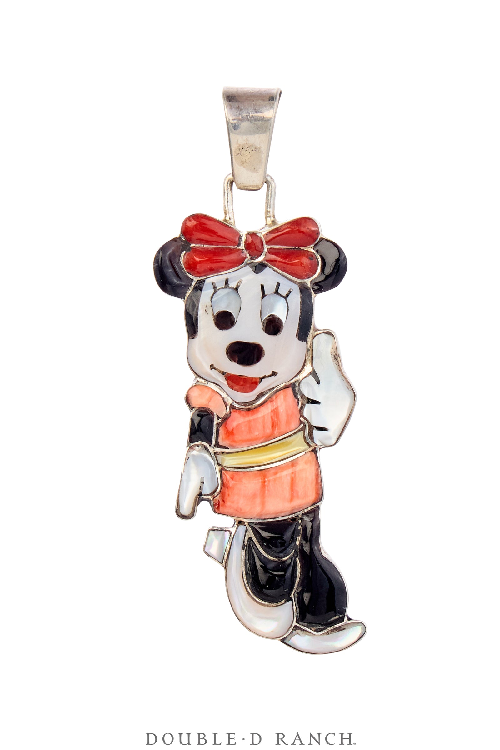 Pendant, Inlay, Zuni Toons, Minnie Mouse, Hallmark, Contemporary 1119