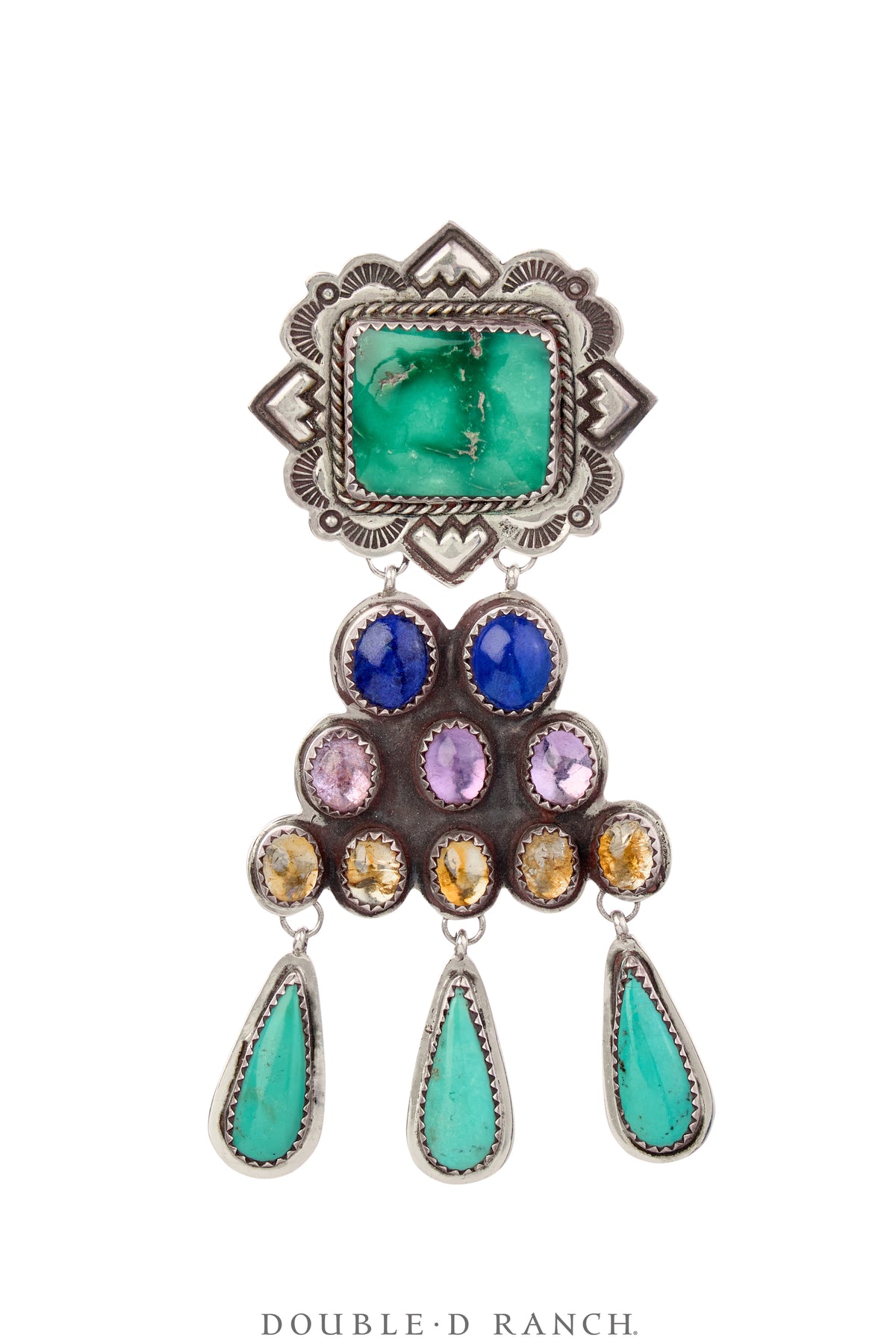 Pin, Novelty, Turquoise , Cluster With Triple Dangles, Hallmark, Contemporary, 1171