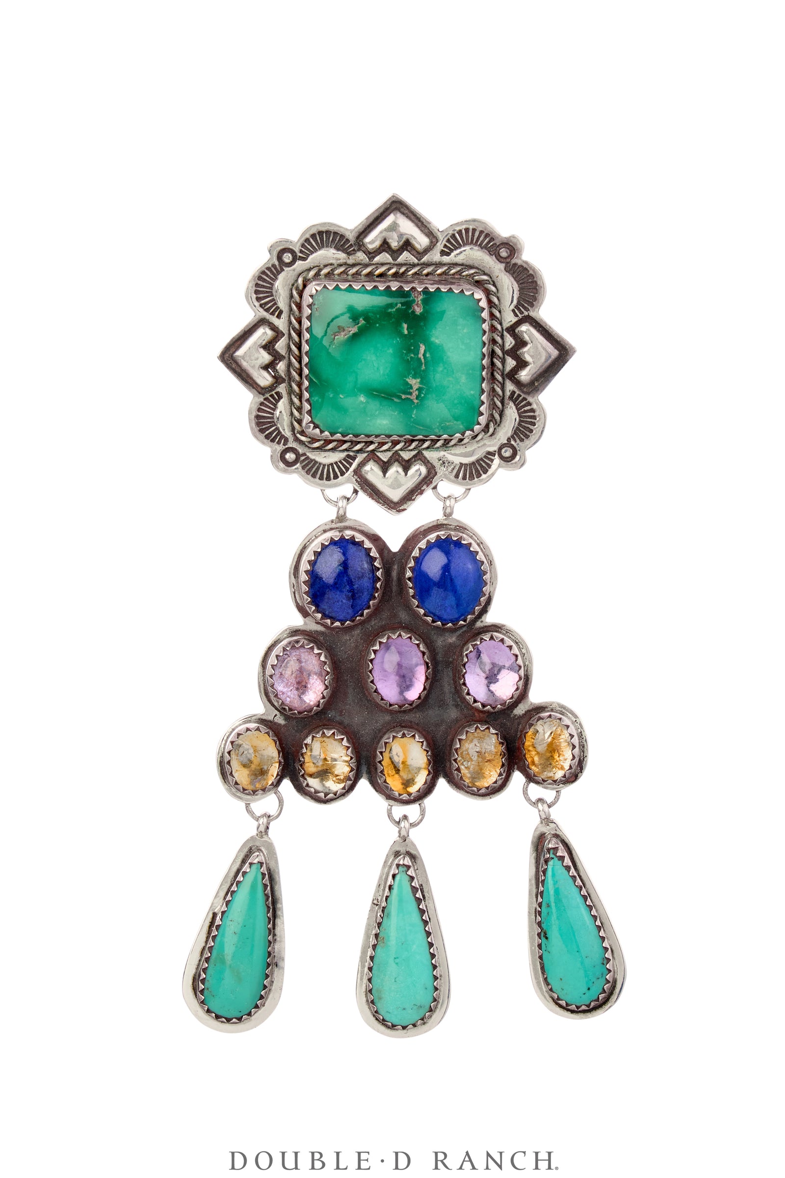 Pin, Novelty, Turquoise , Cluster With Triple Dangles, Hallmark, Contemporary, 1171