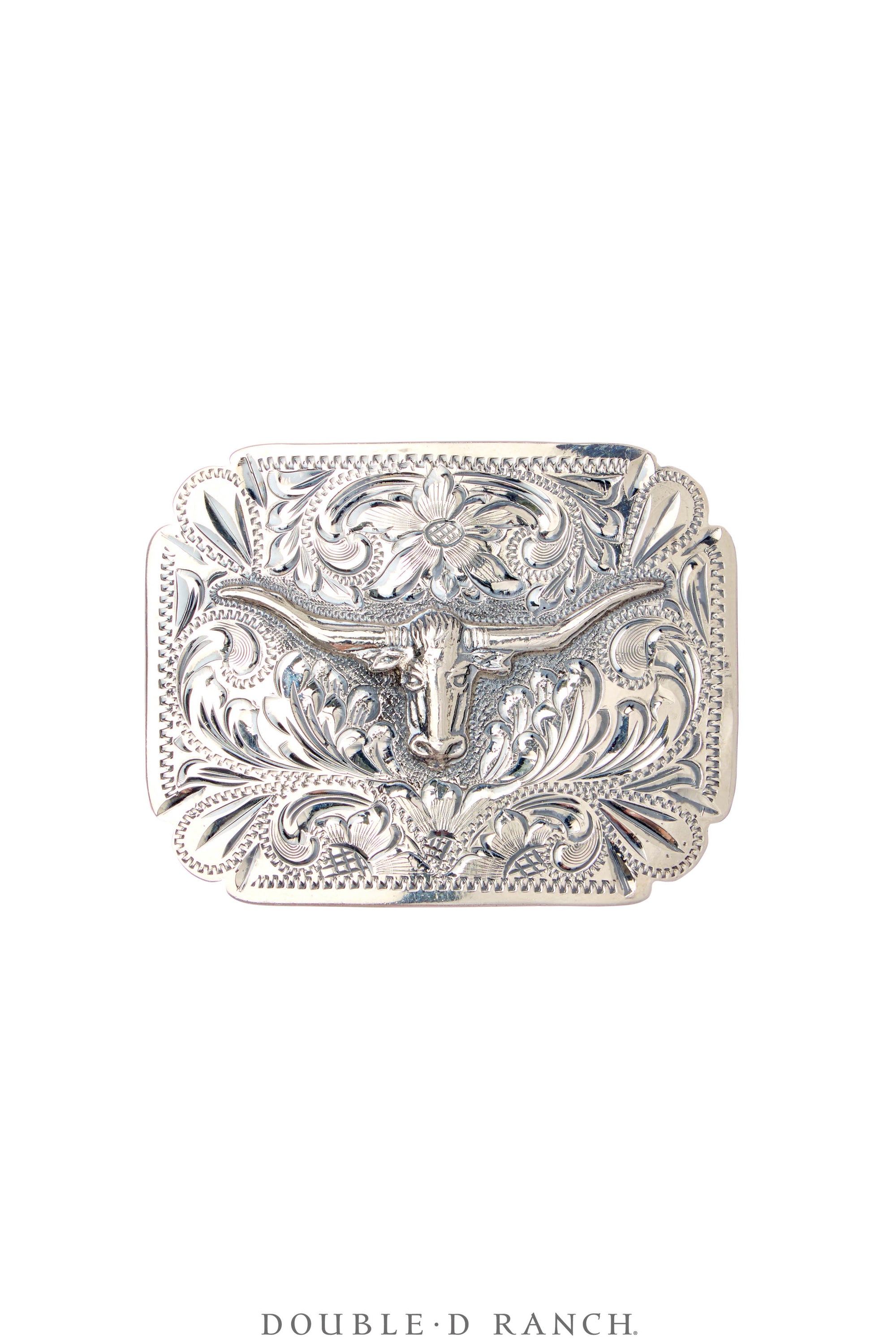 Scarf Slide, Longhorn, Tooled,  Contemporary, 1211B