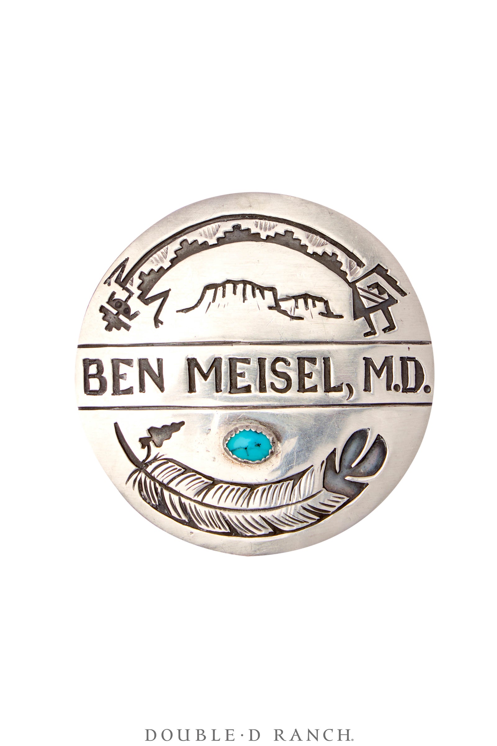 Pin, Novelty, Turquoise, "Ben Meisel, M.D." Hallmark, Vintage, 1214
