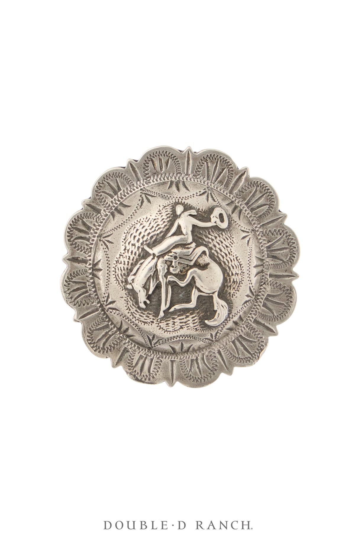 Scarf Slide, Concho, Bucking Bronc, Sterling Silver, Hallmark, Vintage, 1254