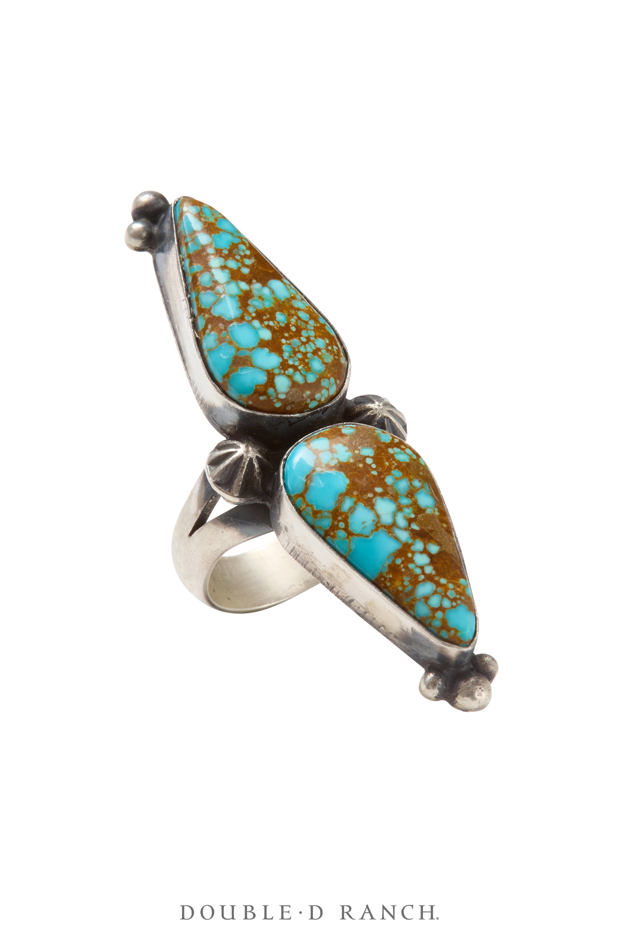 Ring, Double Stone, Turquoise, Hallmarked, Contemporary, 1530