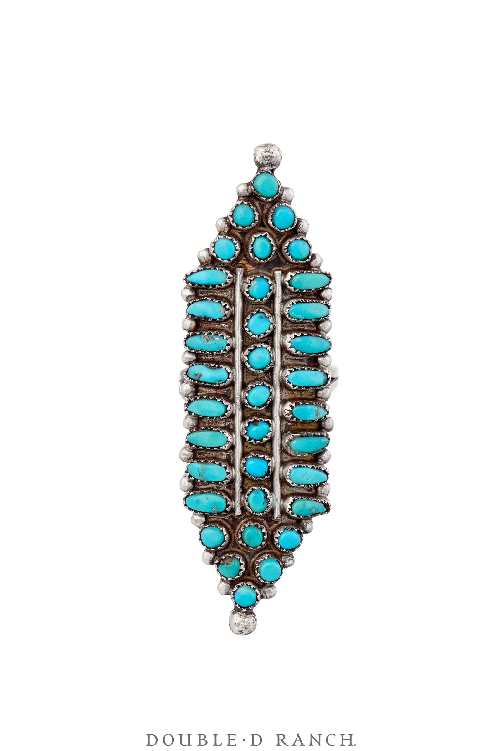 Ring, Shield, Turquoise, Zuni Snake Eye, Mark, Vintage ‘50s, 1641