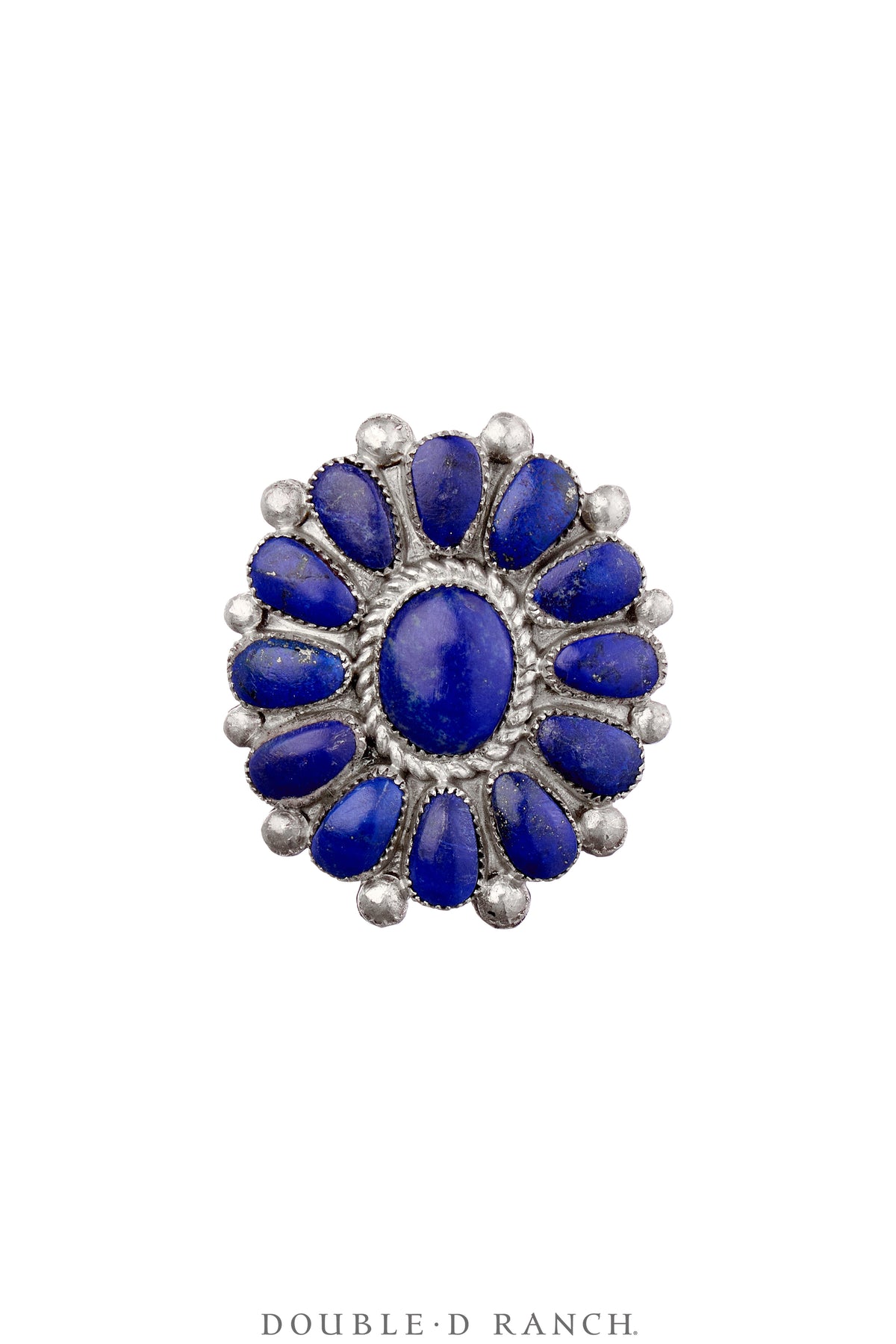 Ring, Cluster, Lapis, Hallmark, Contemporary, 8.5, 1732