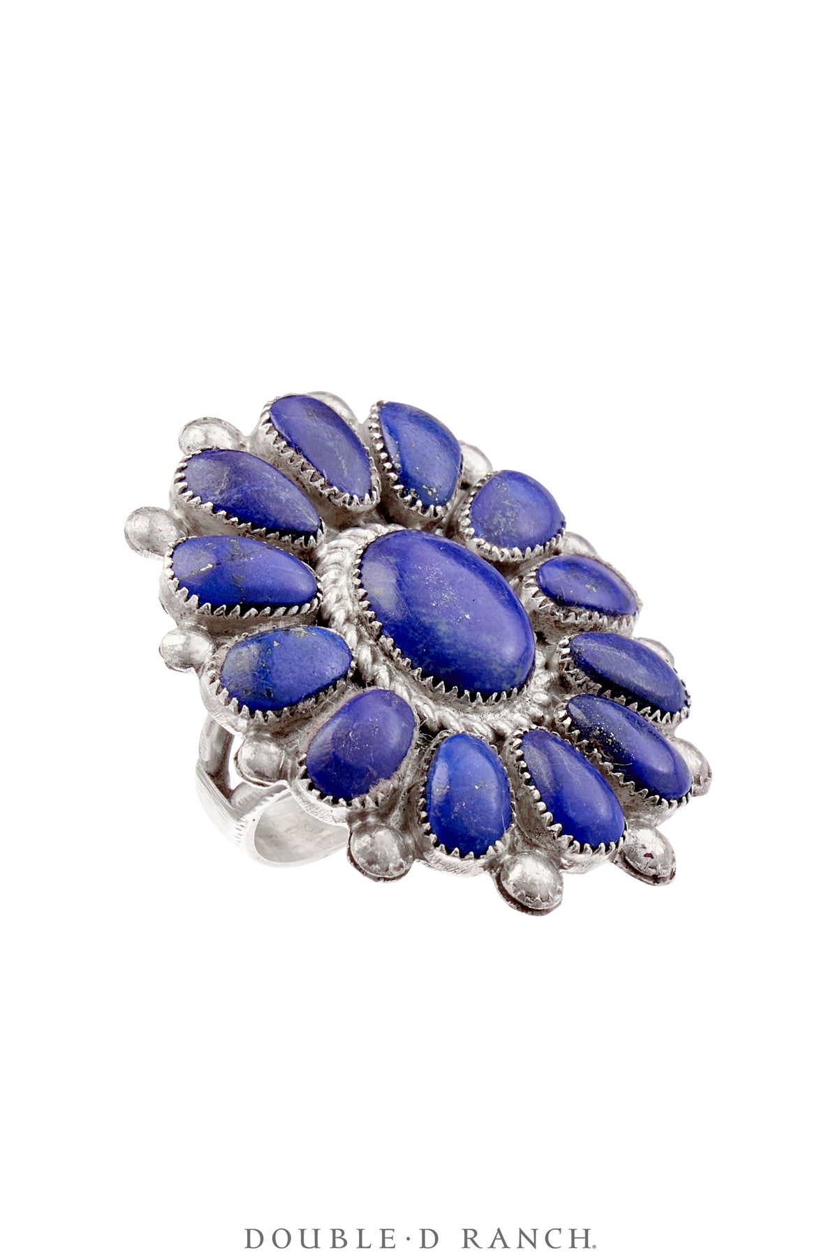 Ring, Cluster, Lapis, Hallmark, Contemporary, 8.5, 1732