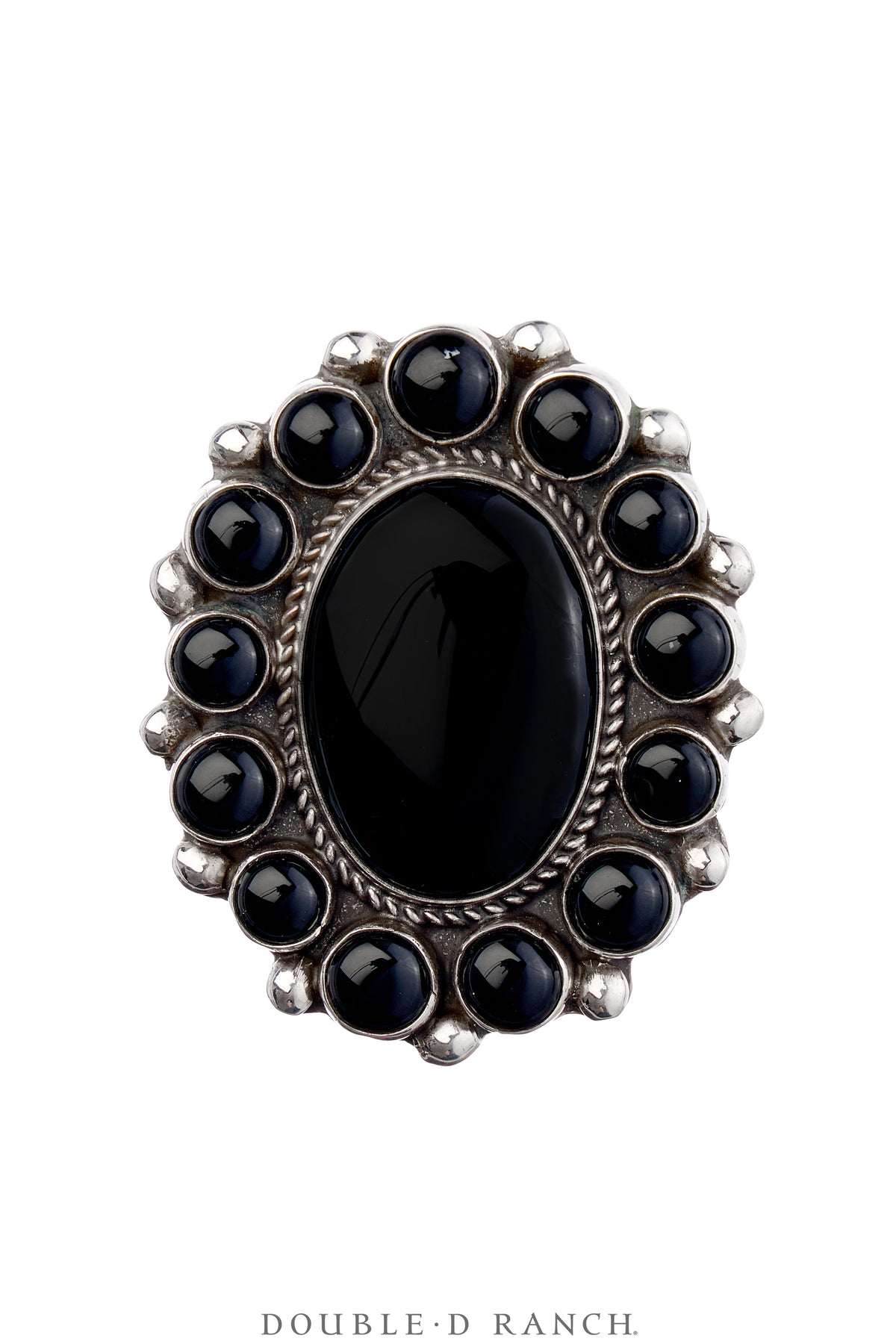 Ring, Cluster, Onyx, Hallmark, Contemporary, 1740