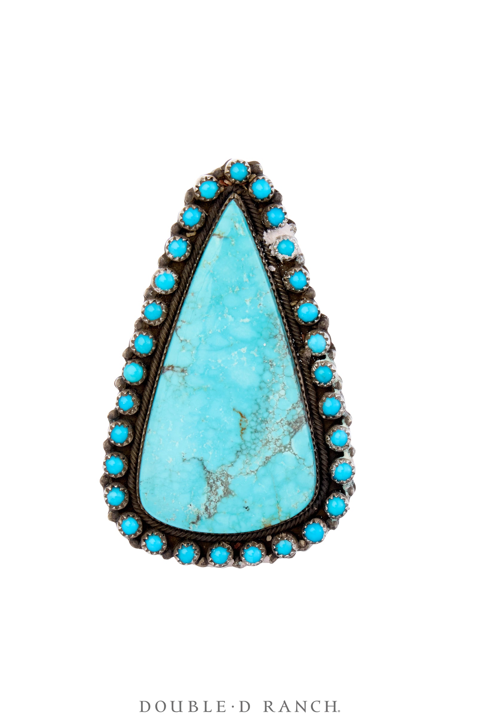 Ring, Natural Stone, Turquoise, Triangle With Petite Point, Hallmark, Contemporary, 1754