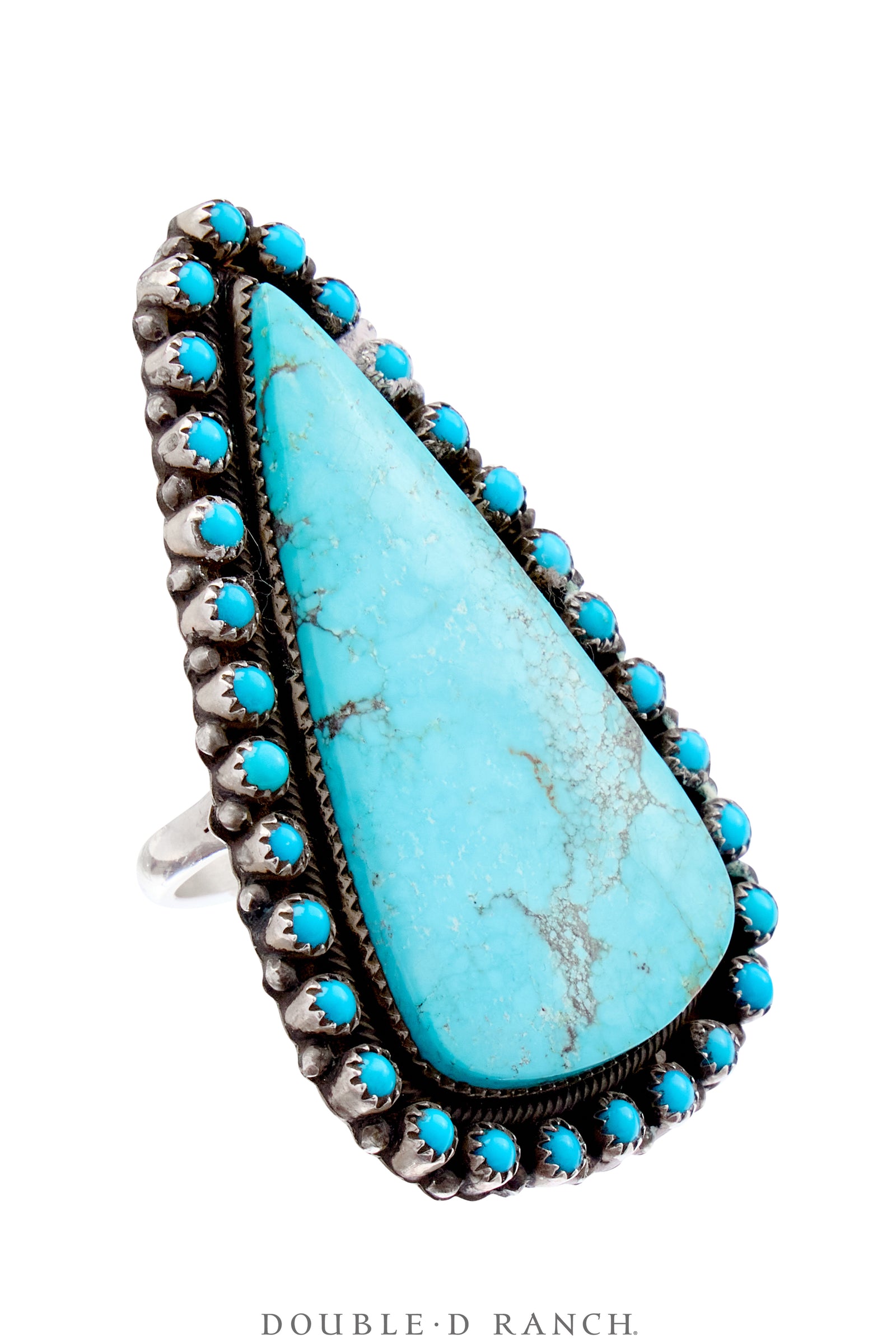 Ring, Natural Stone, Turquoise, Triangle With Petite Point, Hallmark, Contemporary, 1754