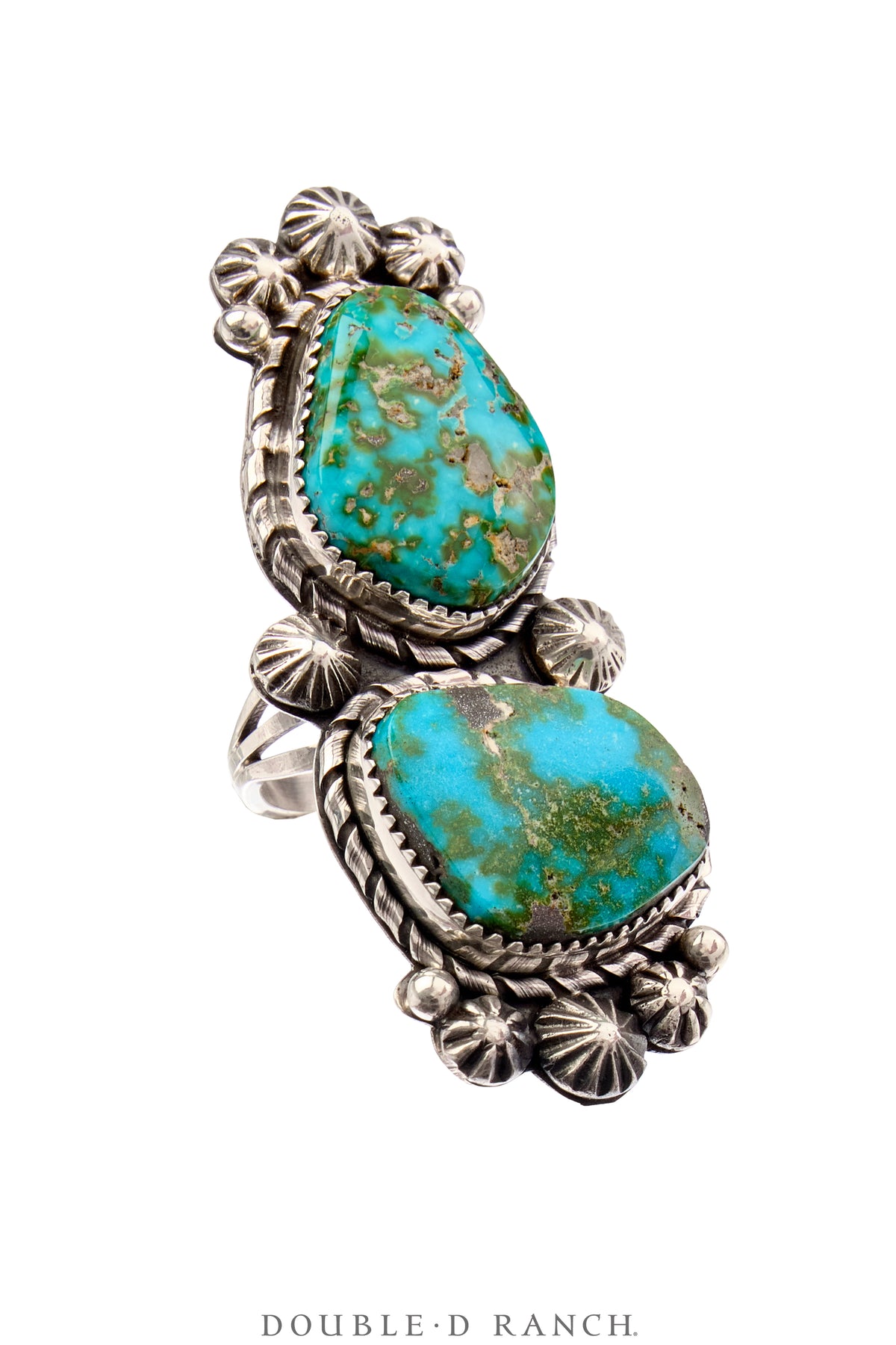 Ring, Natural Stone, Turquoise, Double Stone, Hallmark, Contemporary, 1773