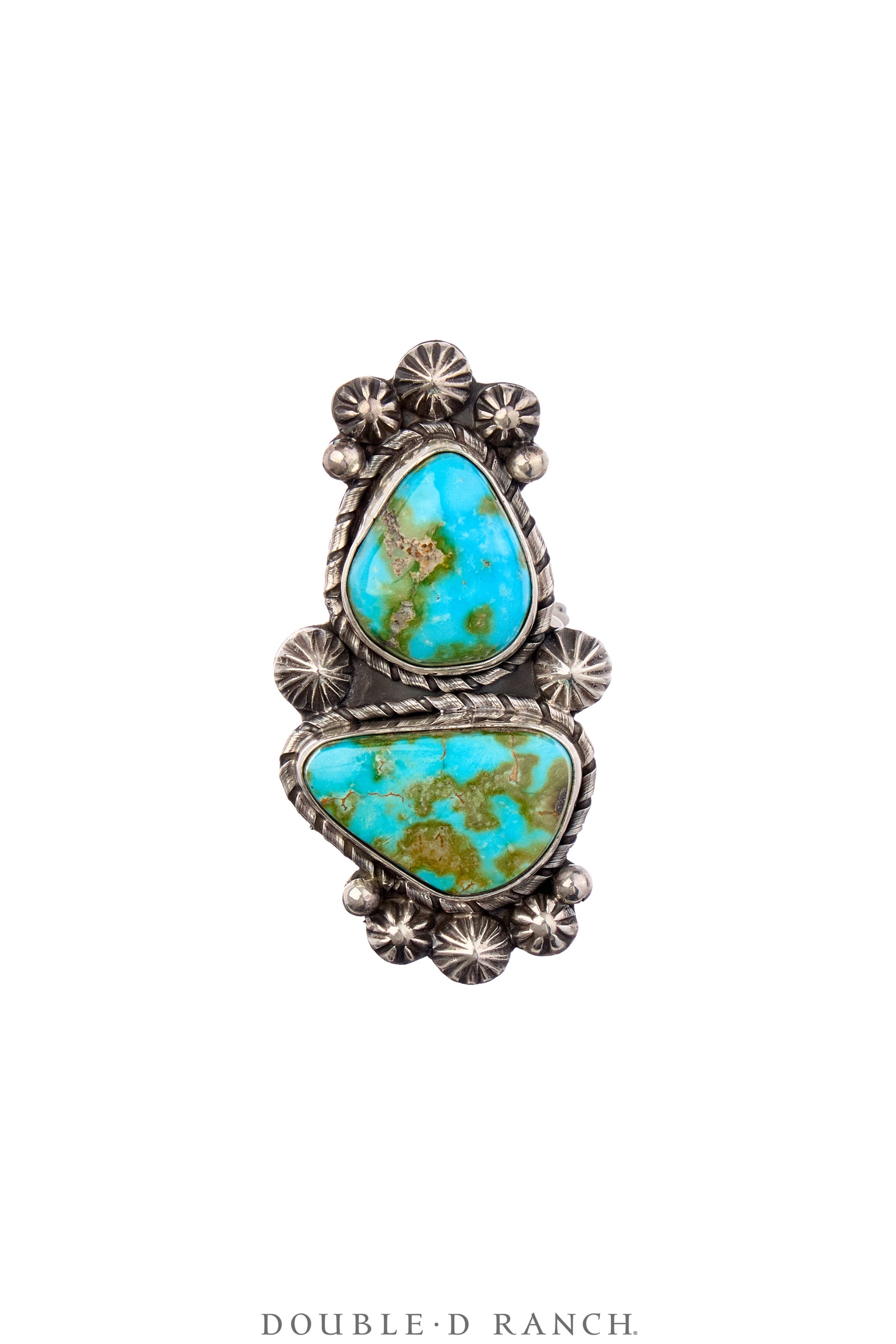 Ring, Natural Stone, Turquoise, Double Stone, Hallmark, Contemporary, 9, 1781