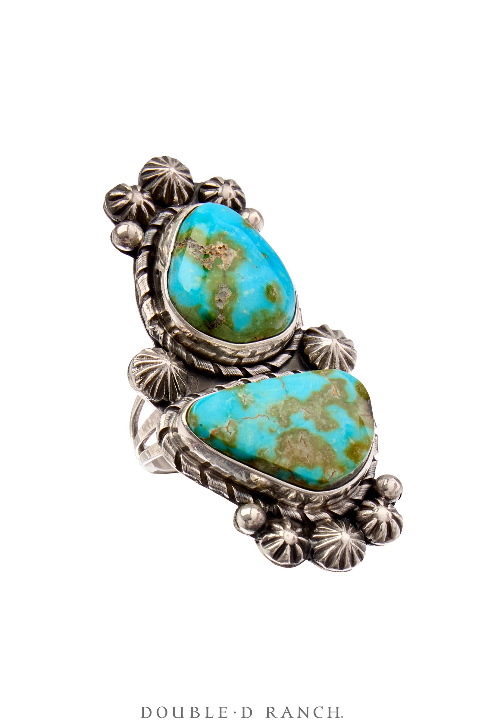 Ring, Natural Stone, Turquoise, Double Stone, Hallmark, Contemporary, 9, 1781