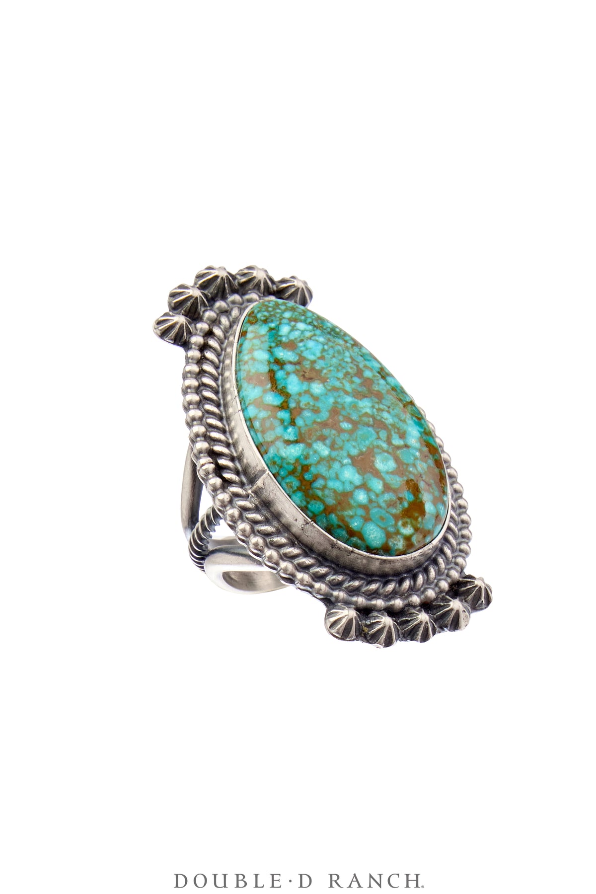Ring, Natural Stone, Turquoise, Heavy Matrix, Hallmark, Contemporary, 1796