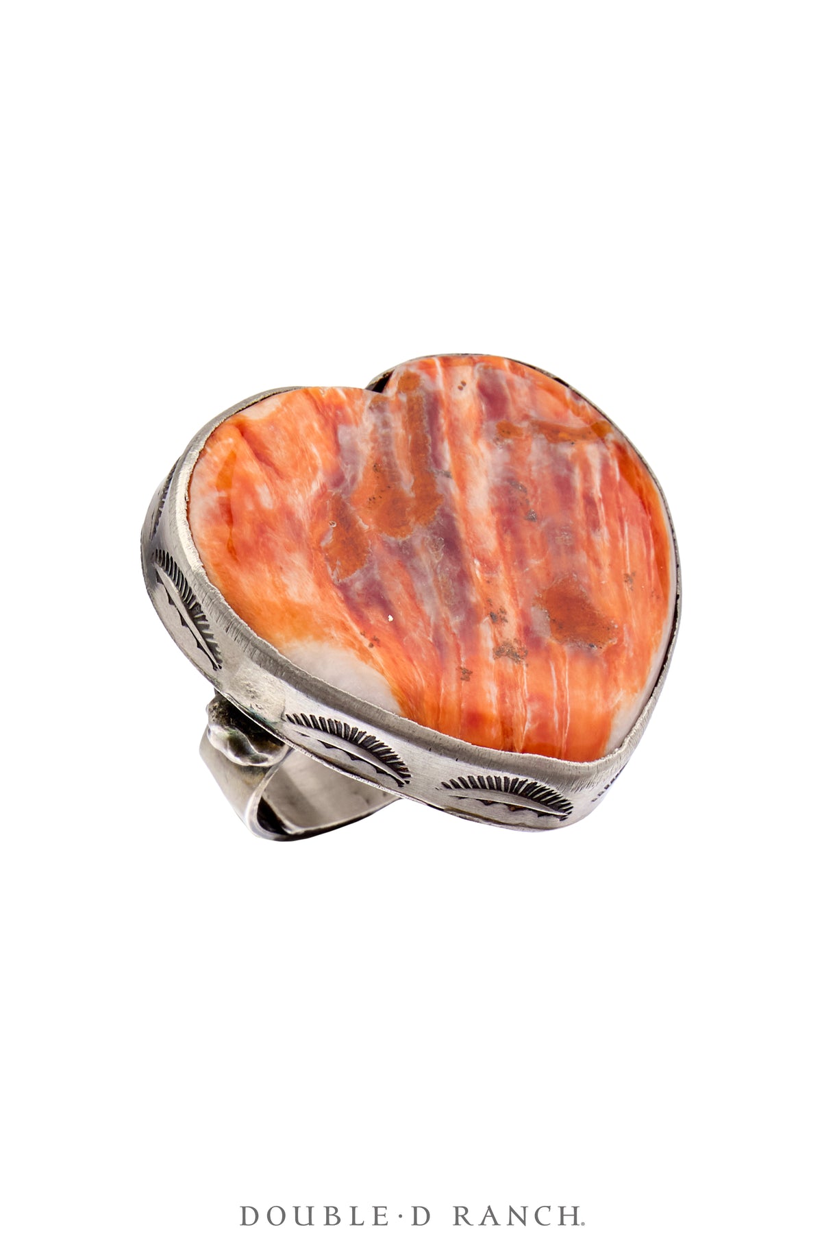 Ring, Novelty, Orange Spiny Oyster, Heart, Hallmark, Contemporary, Adjustable, 1814