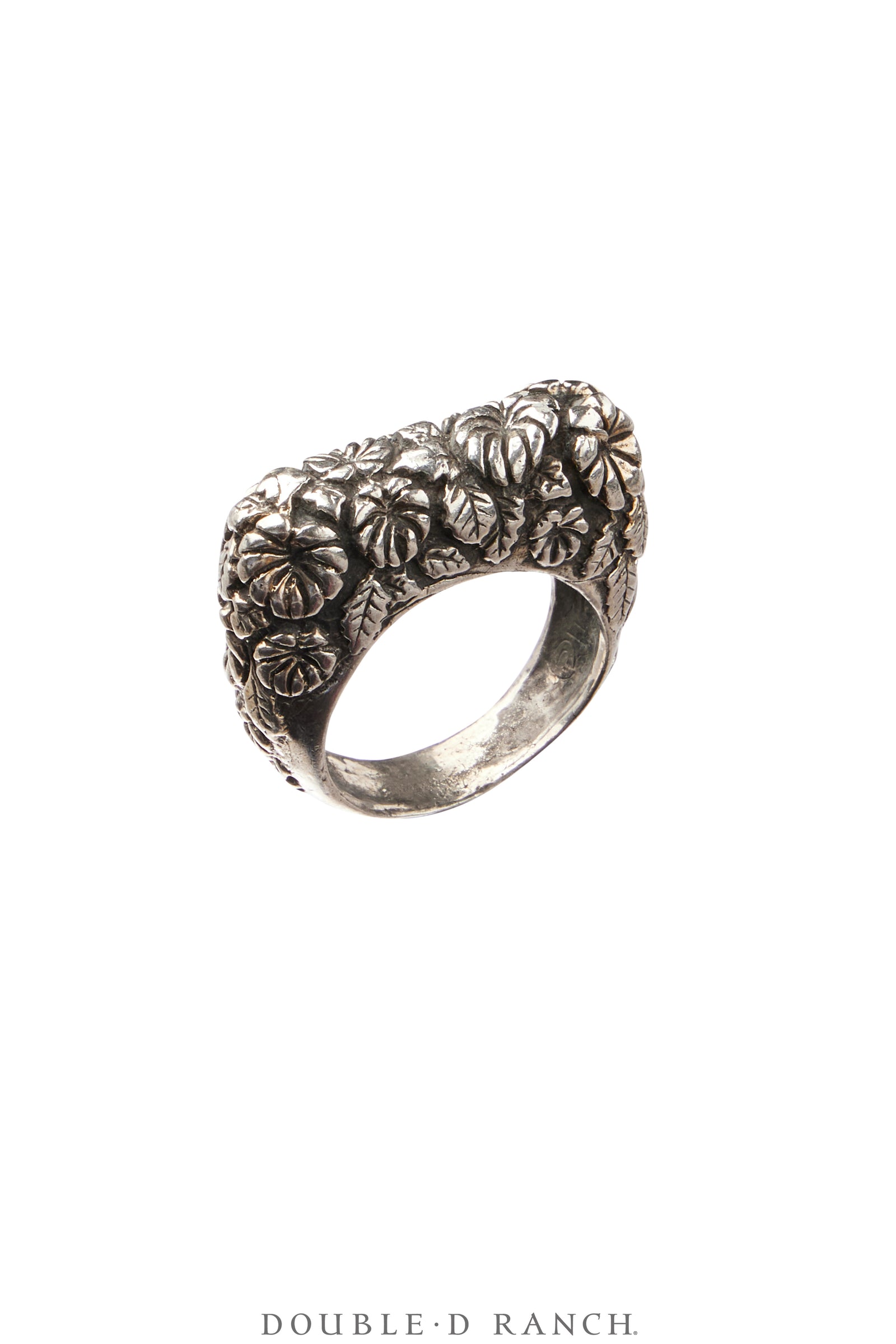 Ring, Dian Malouf, Stacker, Sterling Silver, Floral Buds, Hallmark, Contemporary, 1815