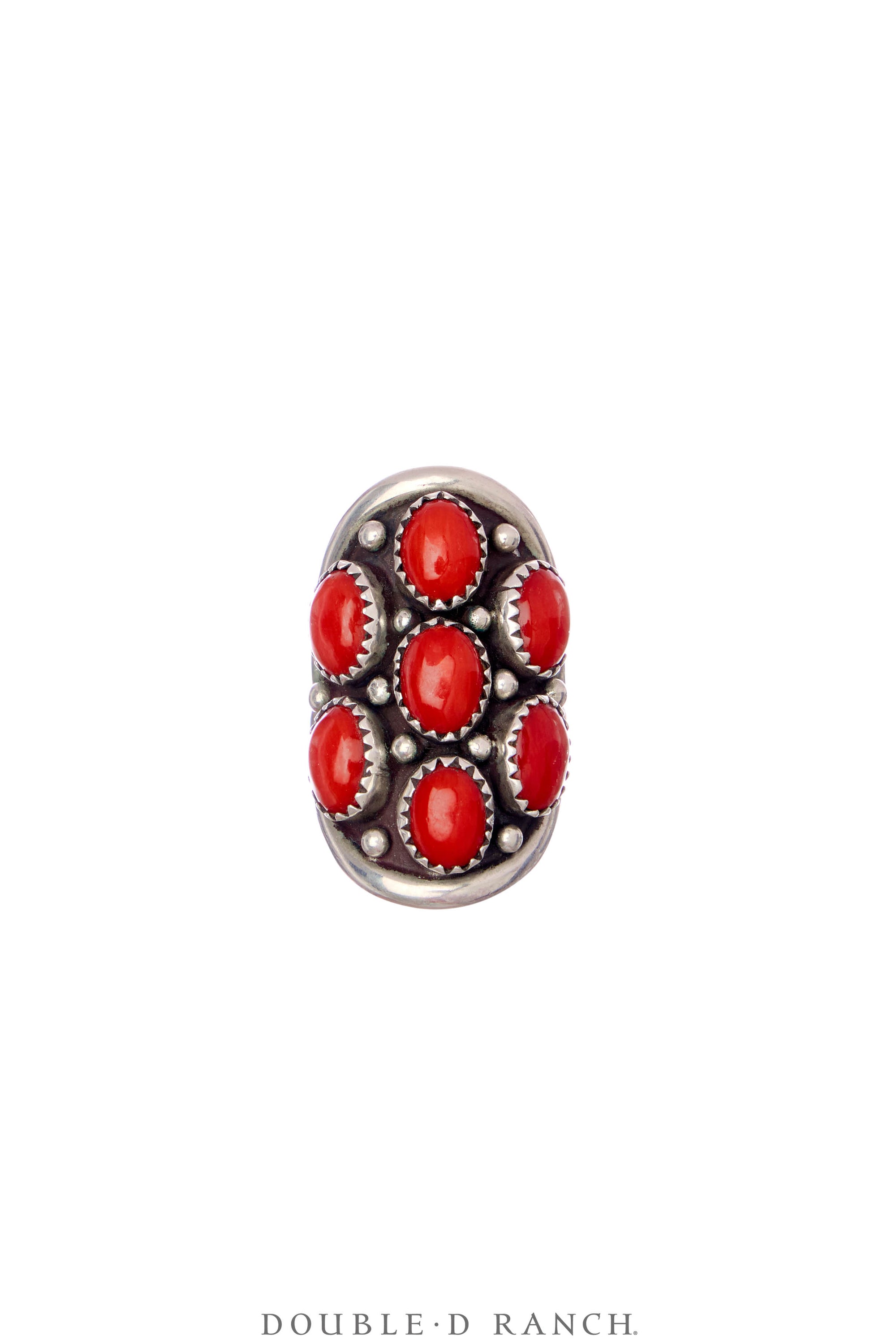 Ring, Cluster, Coral, Hallmark, Vintage, 1848