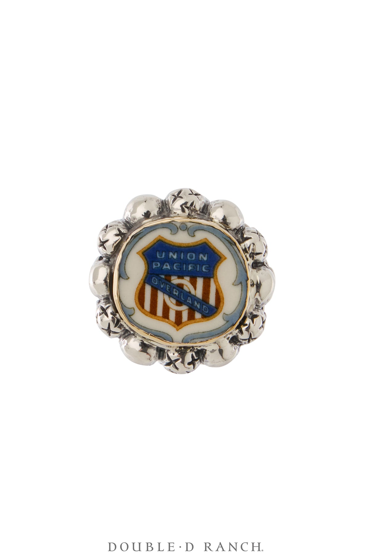 Ring, Dian Malouf, Statement, Railroad China, Union Jack, Hallmark, Contemporary, 1933