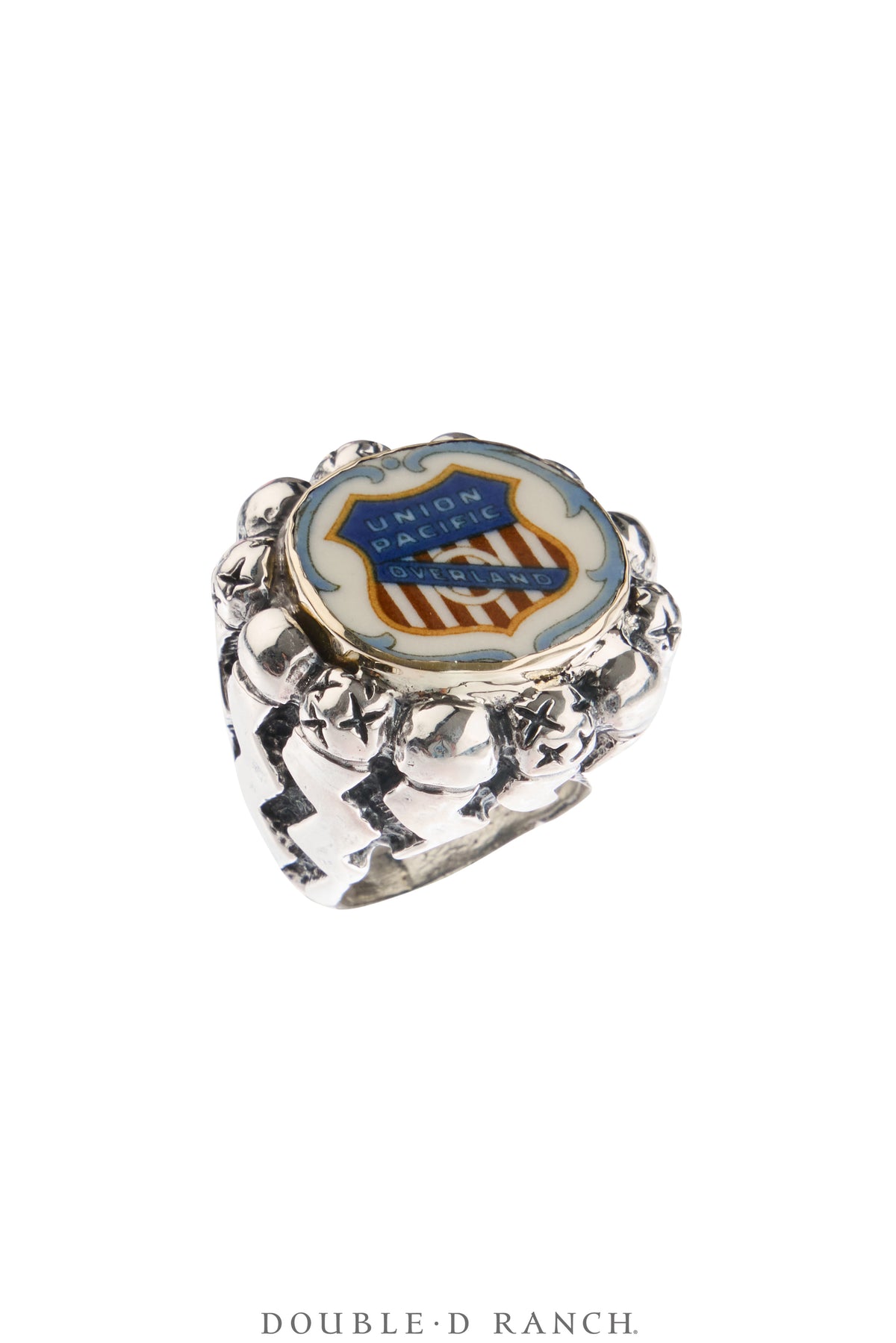 Ring, Dian Malouf, Statement, Railroad China, Union Jack, Hallmark, Contemporary, 1933