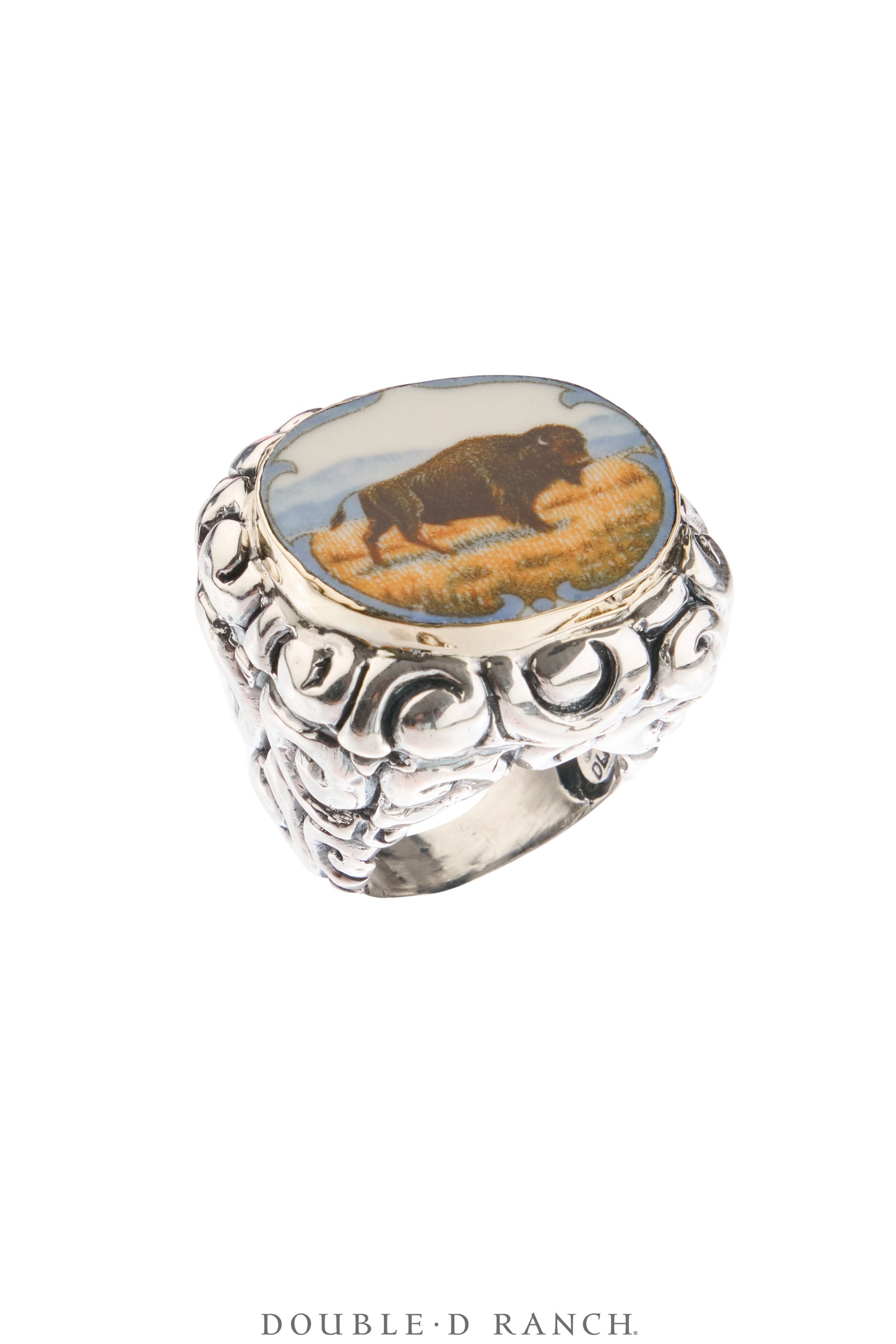 Ring, Dian Malouf, Statement, Railroad China, Buffalo, Hallmark, Contemporary, 1935