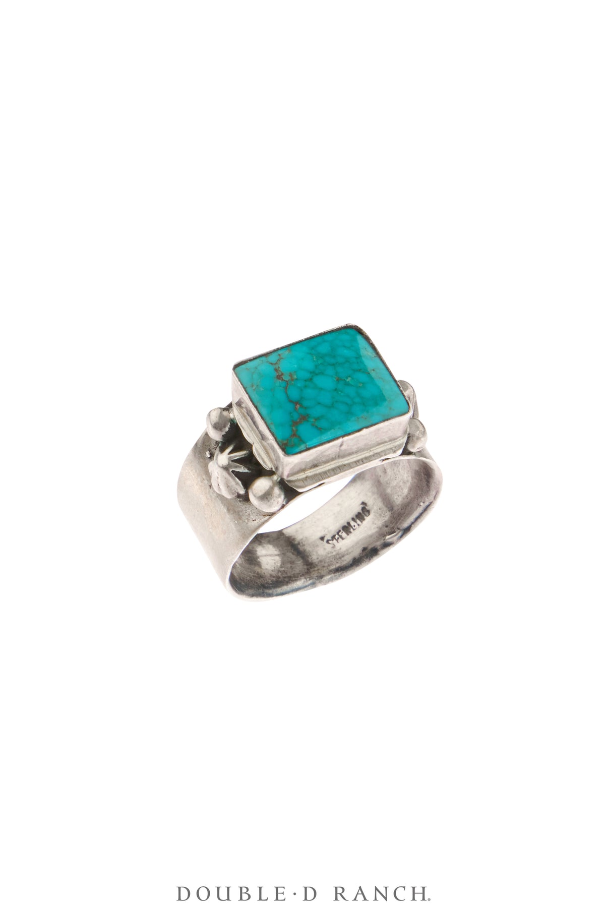 Ring, Band, Turquoise, Heavy Matrix, Marked, Vintage ‘80s, 1943