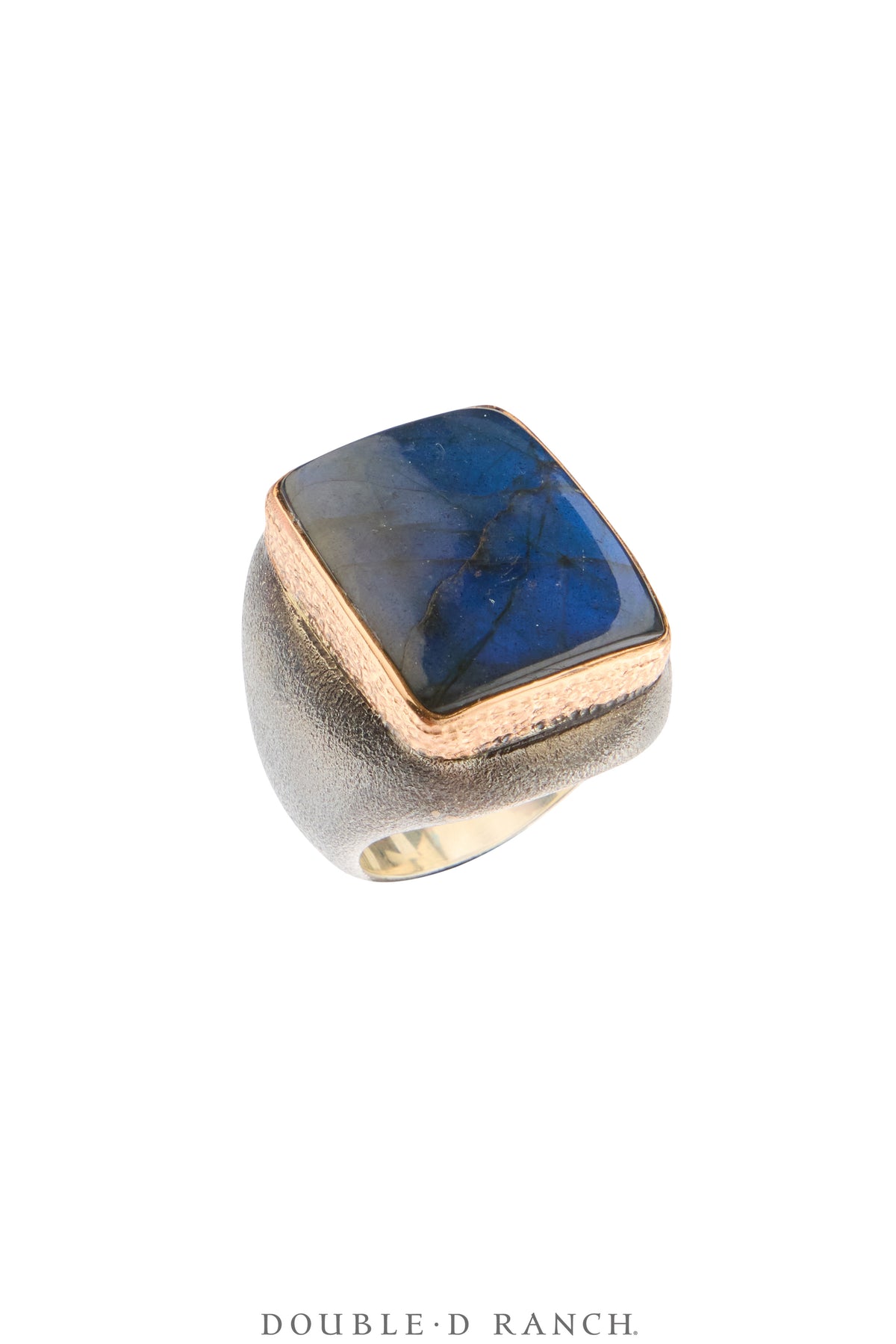 Ring, Labradorite, Hammered Bronze, Bora Hallmark, Contemporary, 1946