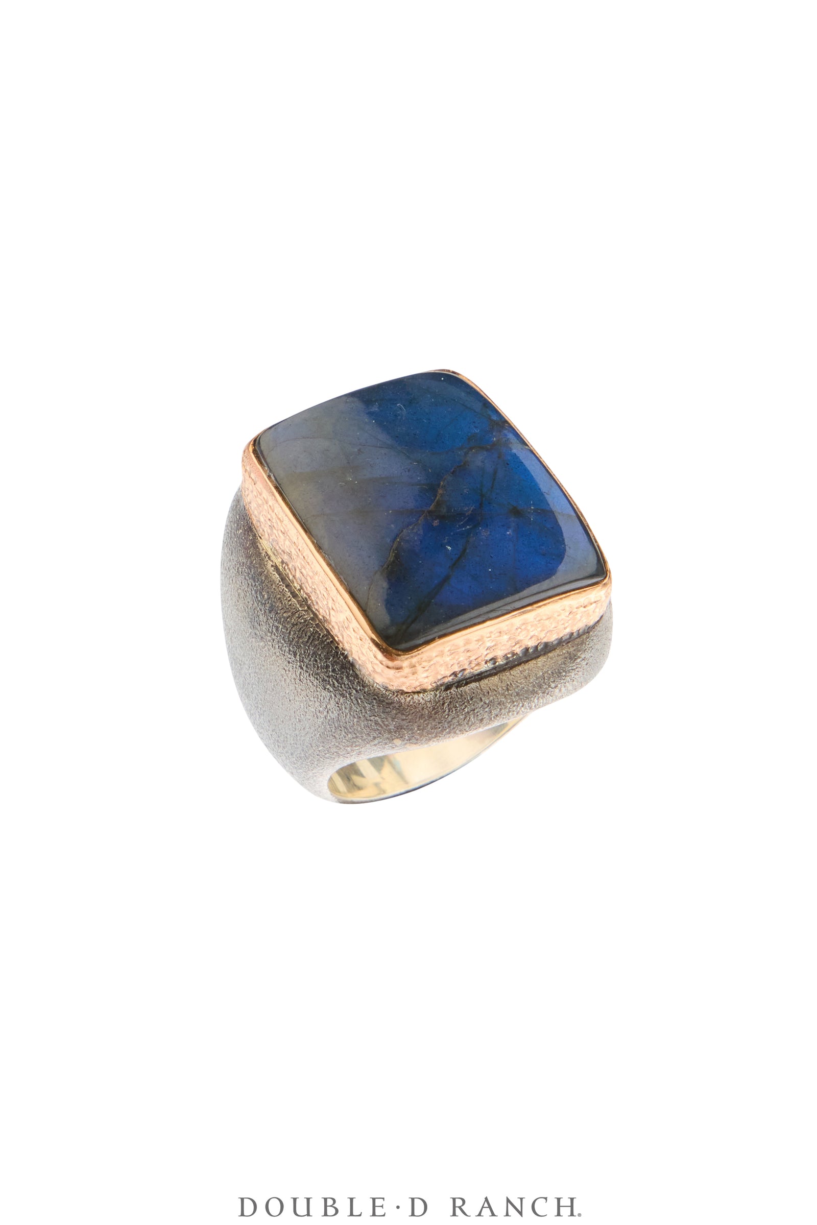 Ring, Labradorite, Hammered Bronze, Bora Hallmark, Contemporary, 1946