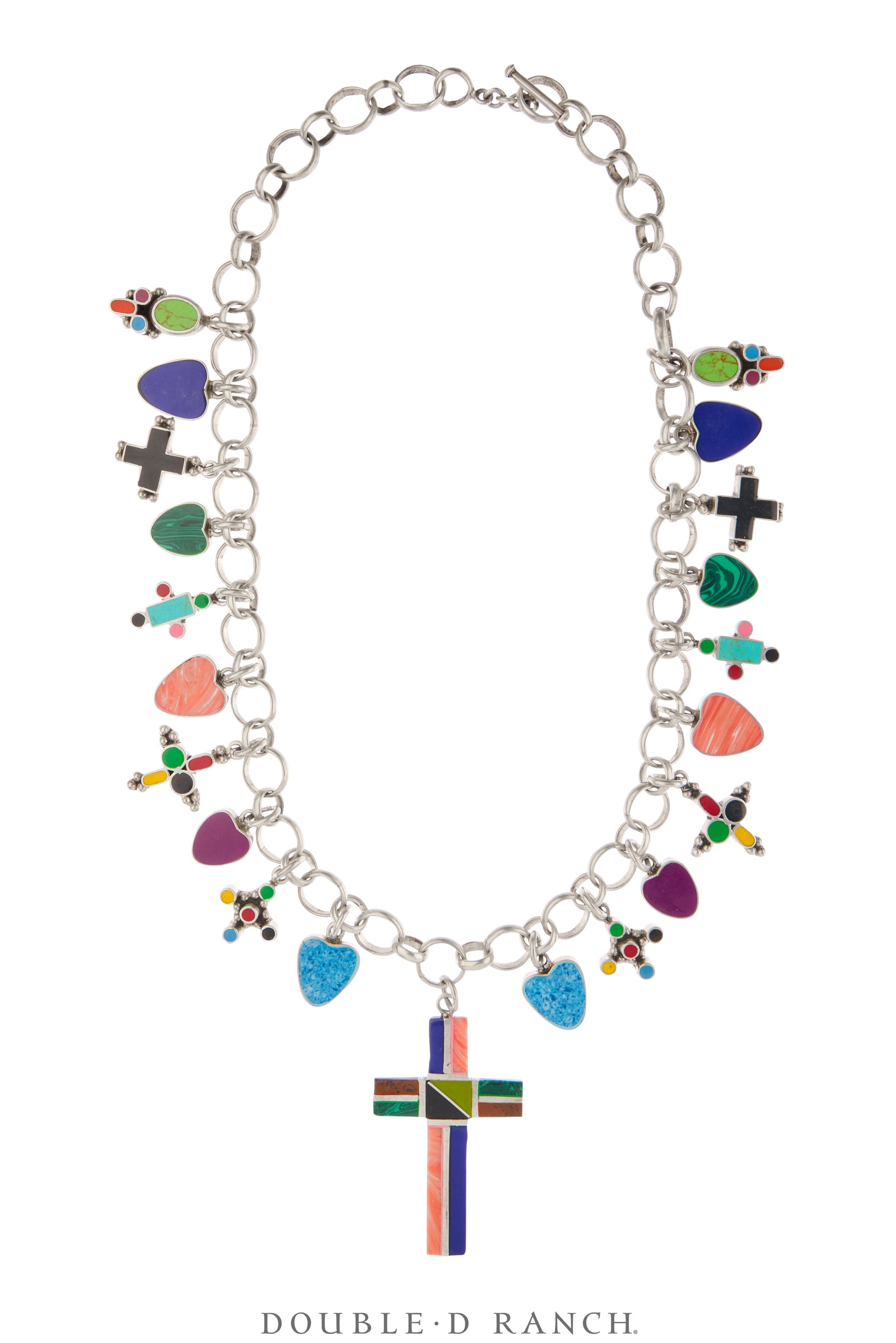 Necklace, Novelty, Cross & Charms, Turquoise, Lapis, Etc. Vintage ‘90s, 3746