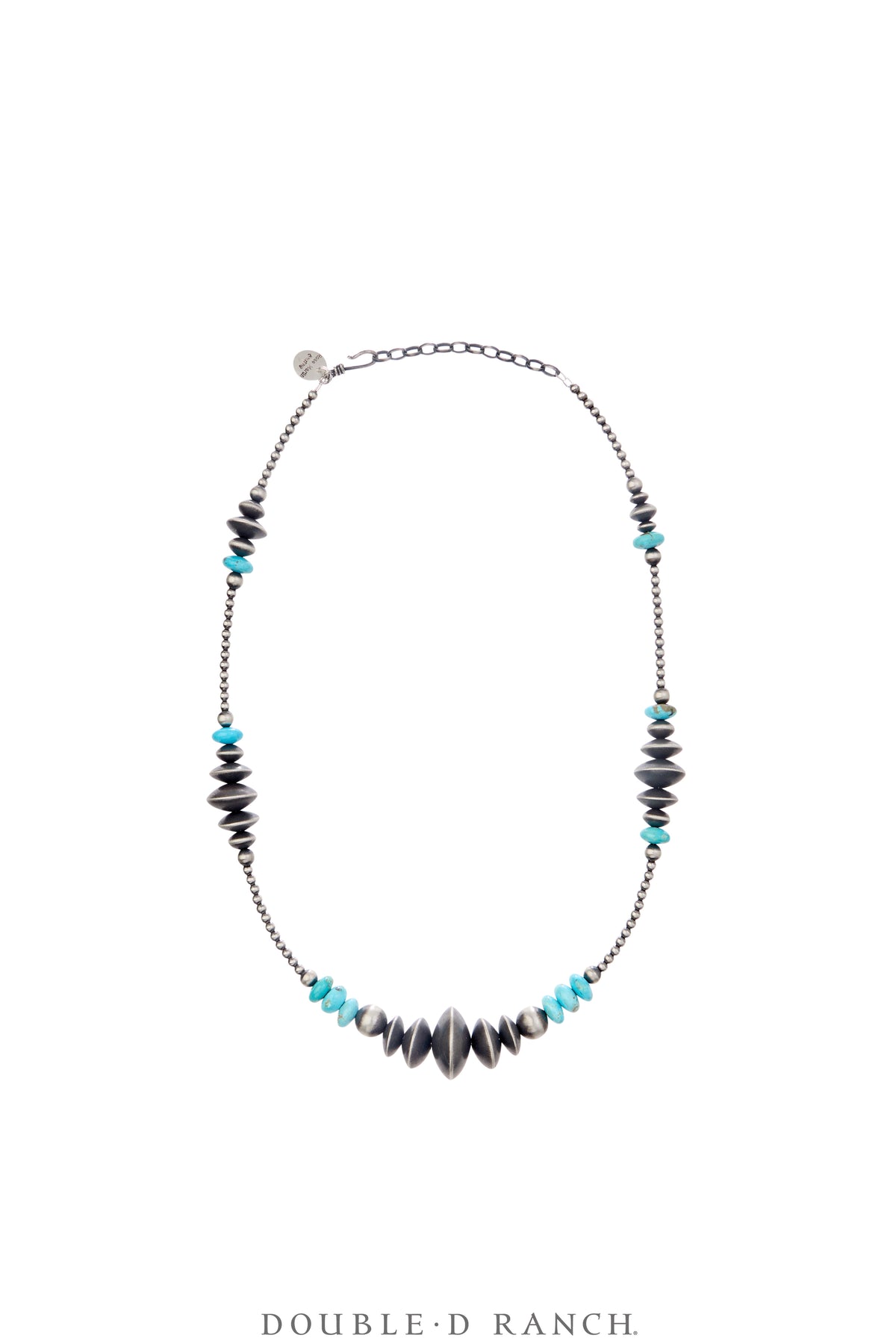 Necklace, Desert Pearl, Turquoise, Saucer Beads, Graduated, Hallmark, Contemporary 18", 3522