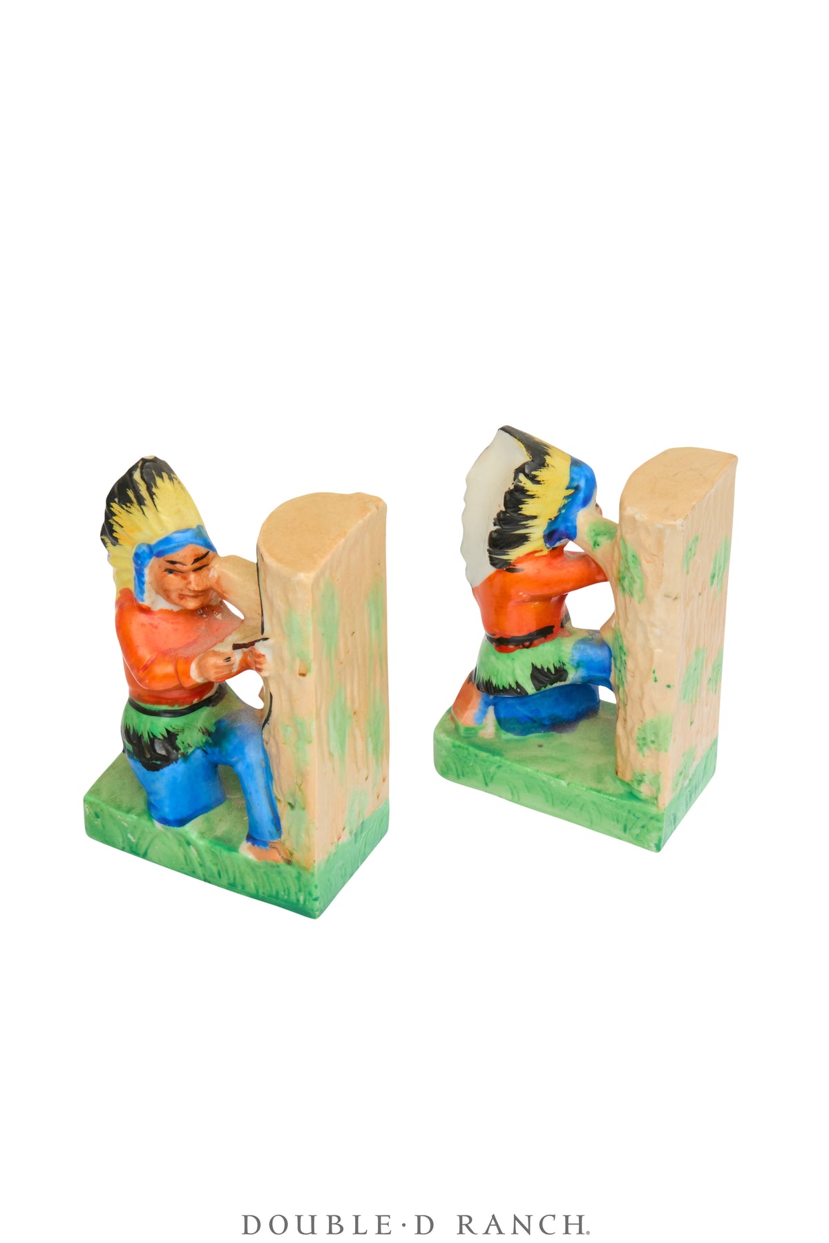 Miscellaneous, Bookends, Native Americans, Porcelain, Vintage ‘50s, 1233