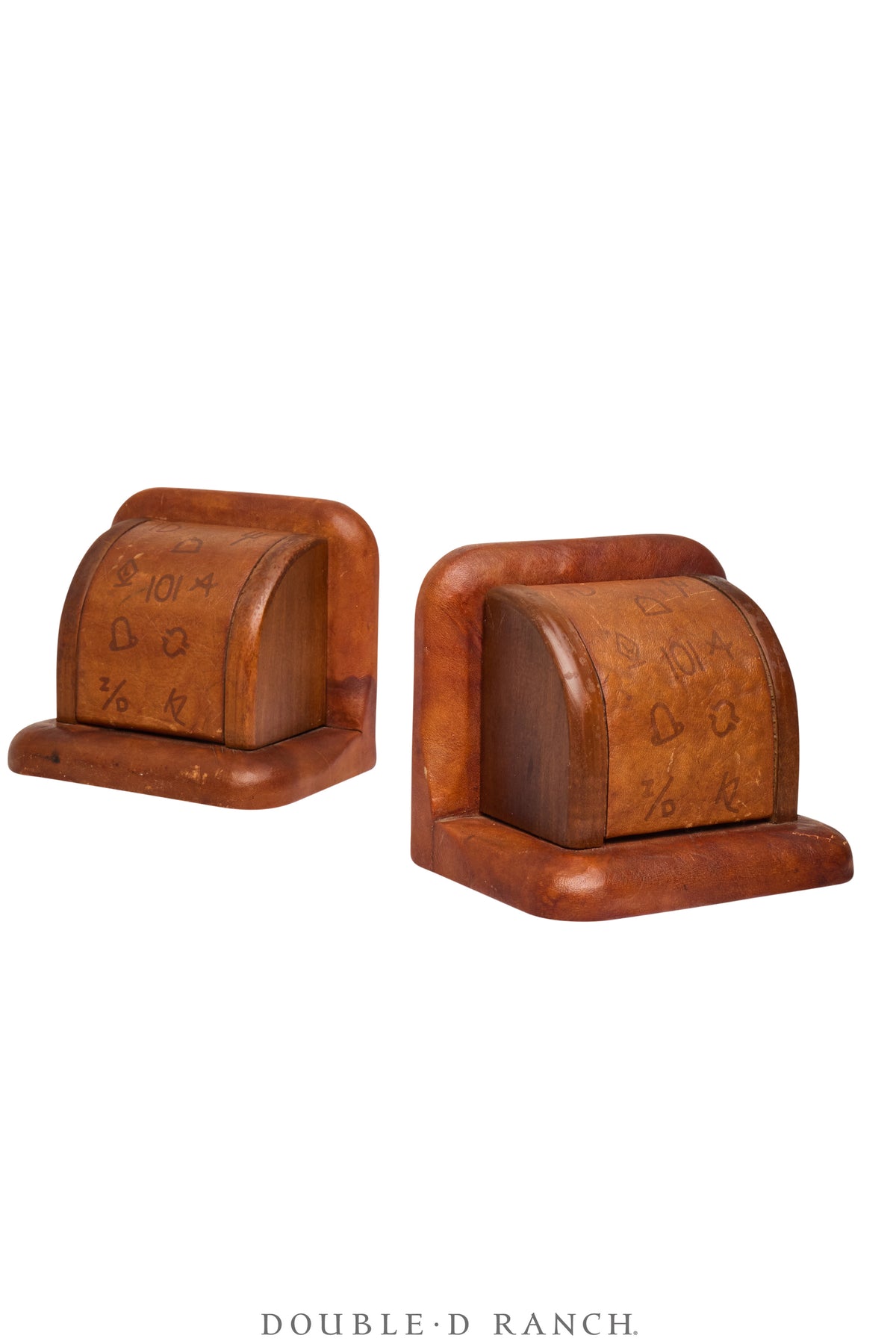 Miscellaneous, Bookends, Western Brands, Wood, Vintage, 1236