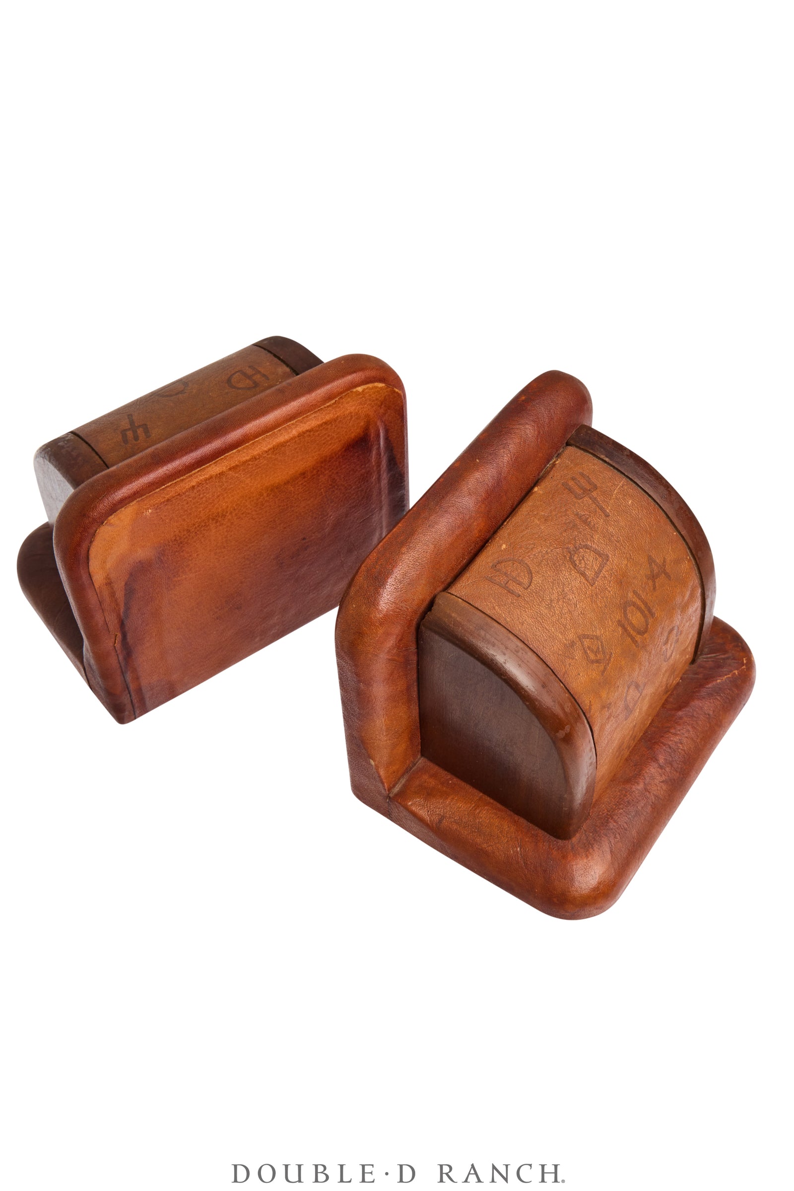 Miscellaneous, Bookends, Western Brands, Wood, Vintage, 1236