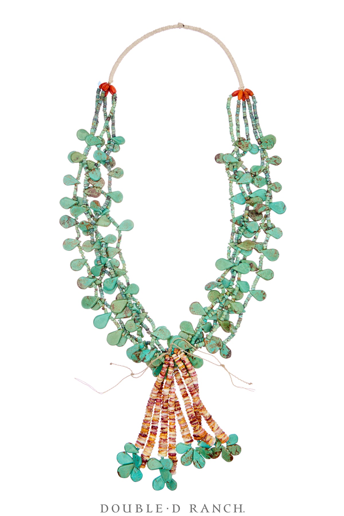 Necklace, Natural Stone, Jaclas, Turquoise, Teardrop Tabs, Vintage, 3650