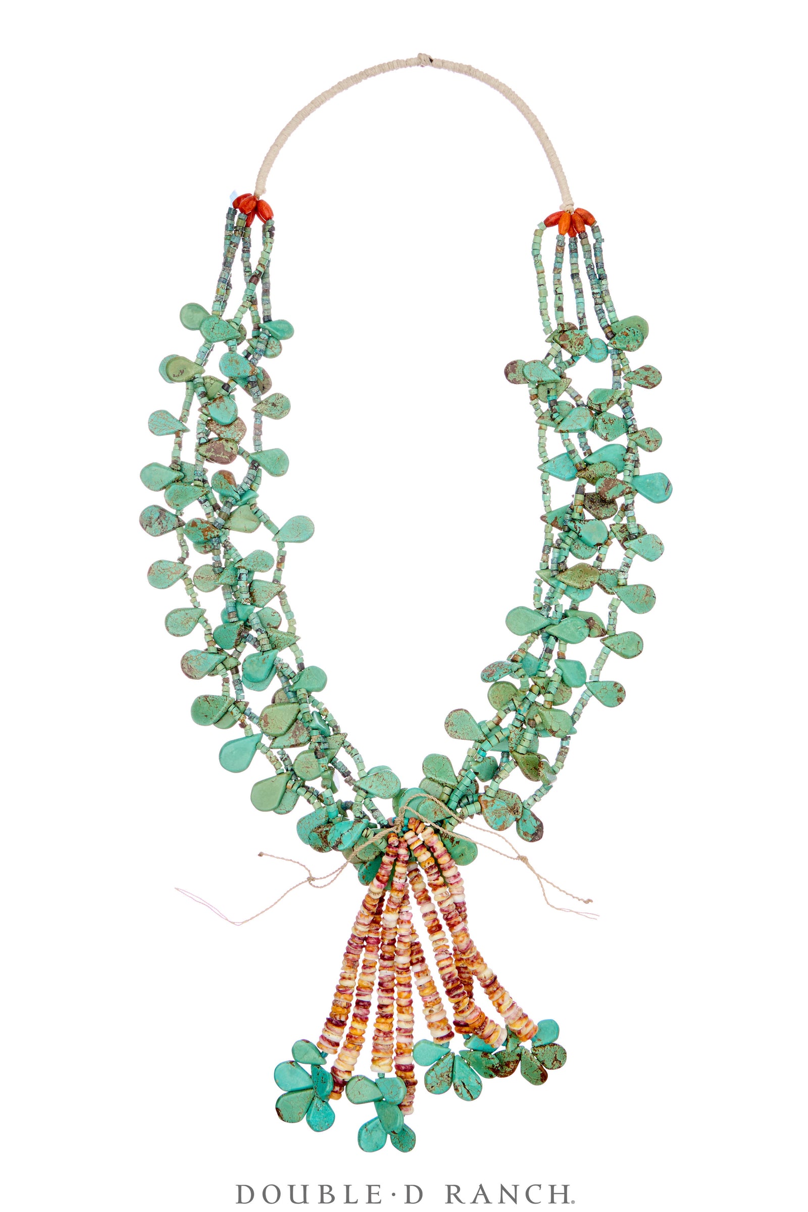 Necklace, Natural Stone, Jaclas, Turquoise, Teardrop Tabs, Vintage, 3650