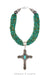 Necklace, Natural Stone, Turquoise Calsilica Heishi With Cross Pendant, Navajo, Contemporary, 3422