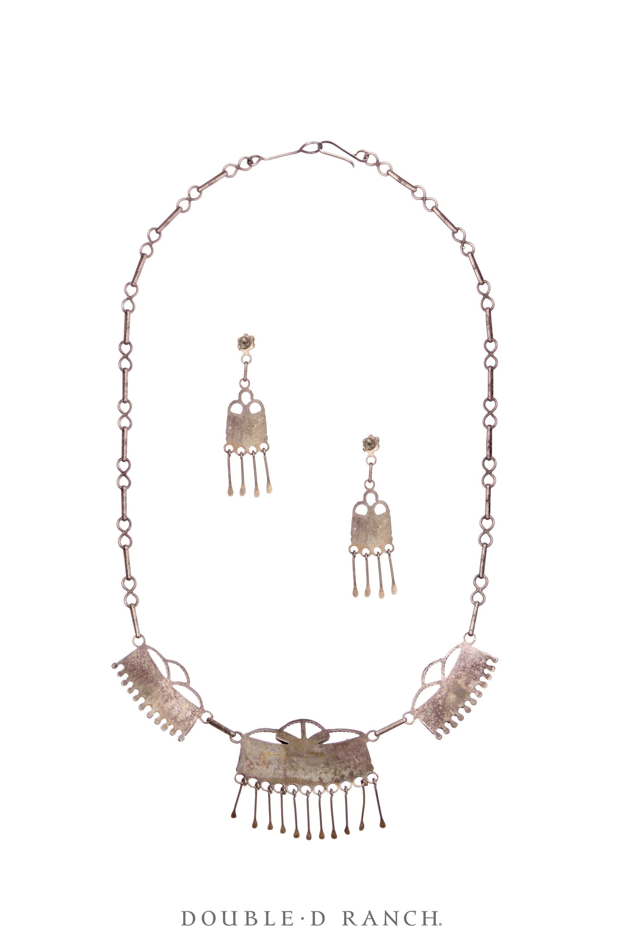 Necklace, Princess, Turquoise, Needlepoint, Zuni, With Matching Earrings, Hallmark, Vintage, 3662