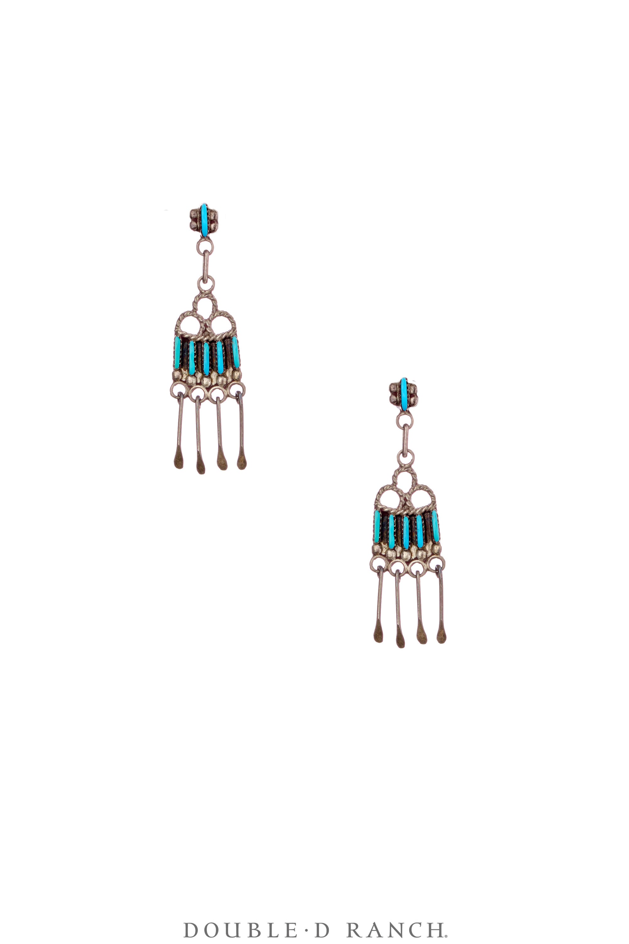 Necklace, Princess, Turquoise, Needlepoint, Zuni, With Matching Earrings, Hallmark, Vintage, 3662