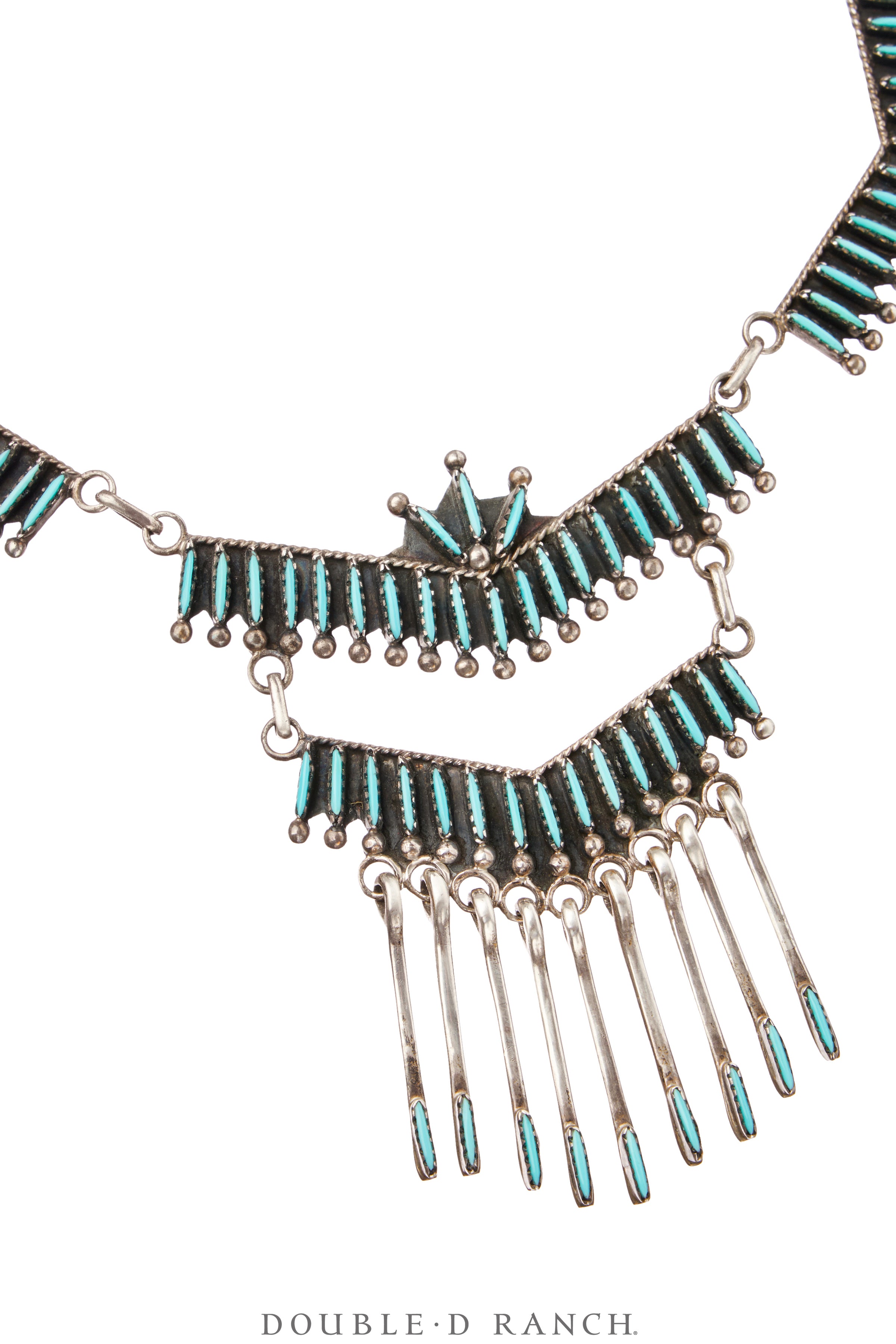 Necklace, Princess, Turquoise, Zuni Needlepoint, Hallmark, Vintage, 36